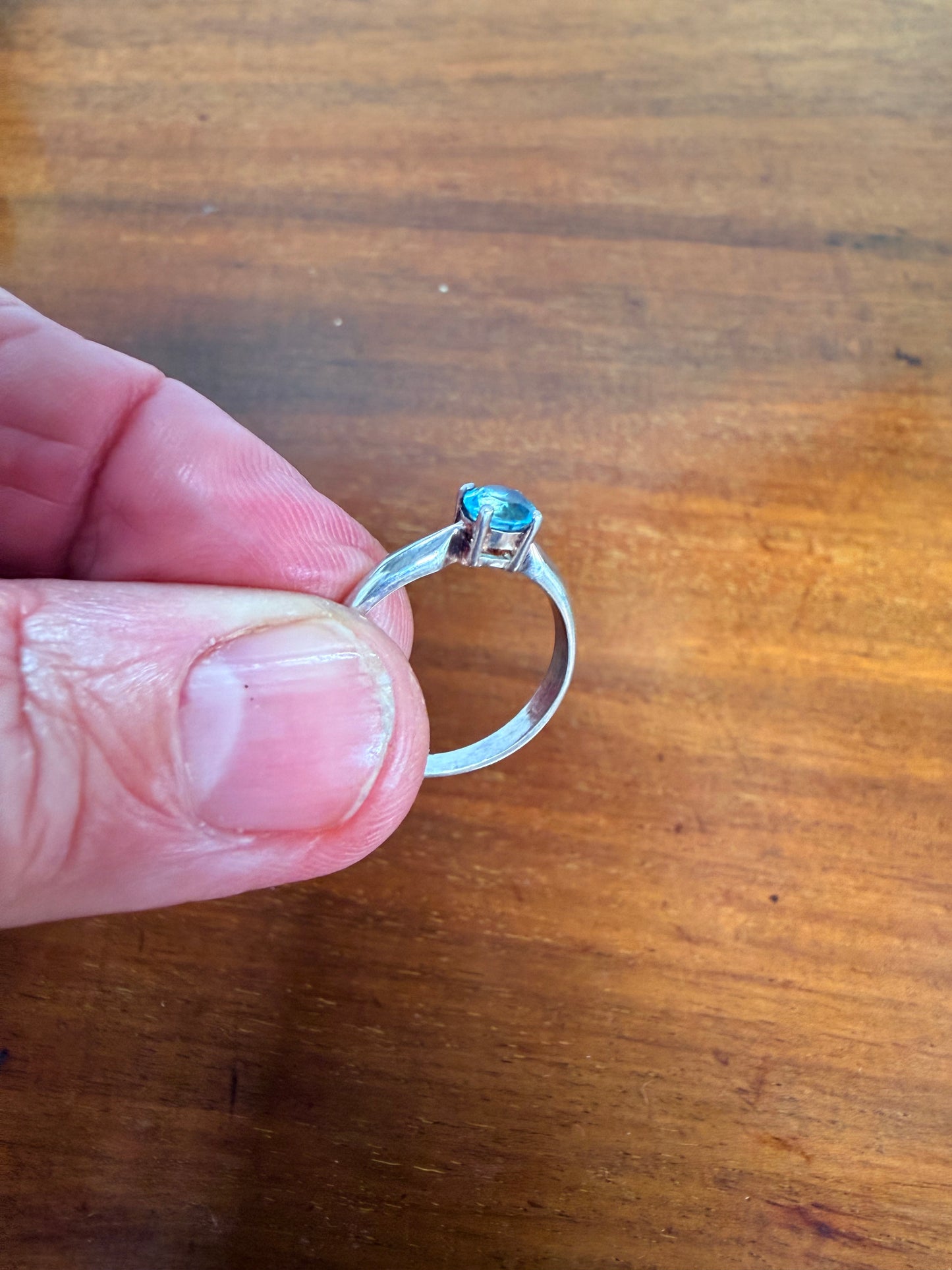 Vintage Silver & Blue Stone Ring