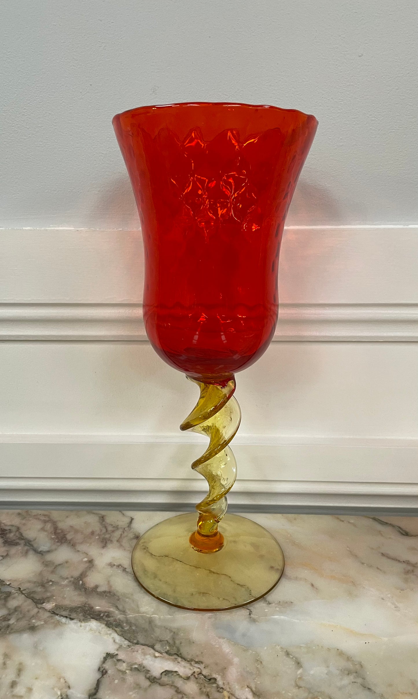 Stunning Vintage Large Colored Glass