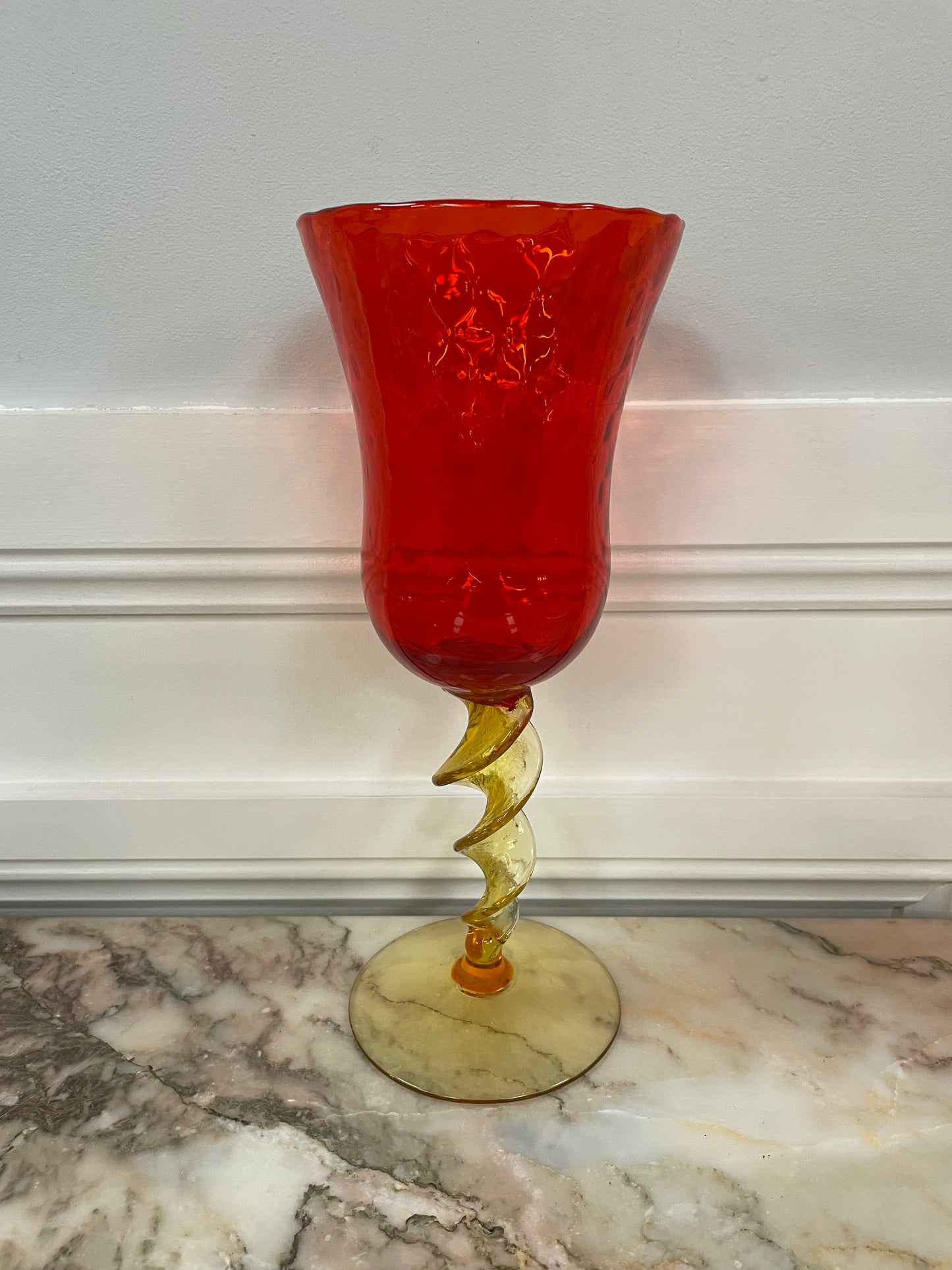 Stunning Vintage Large Colored Glass