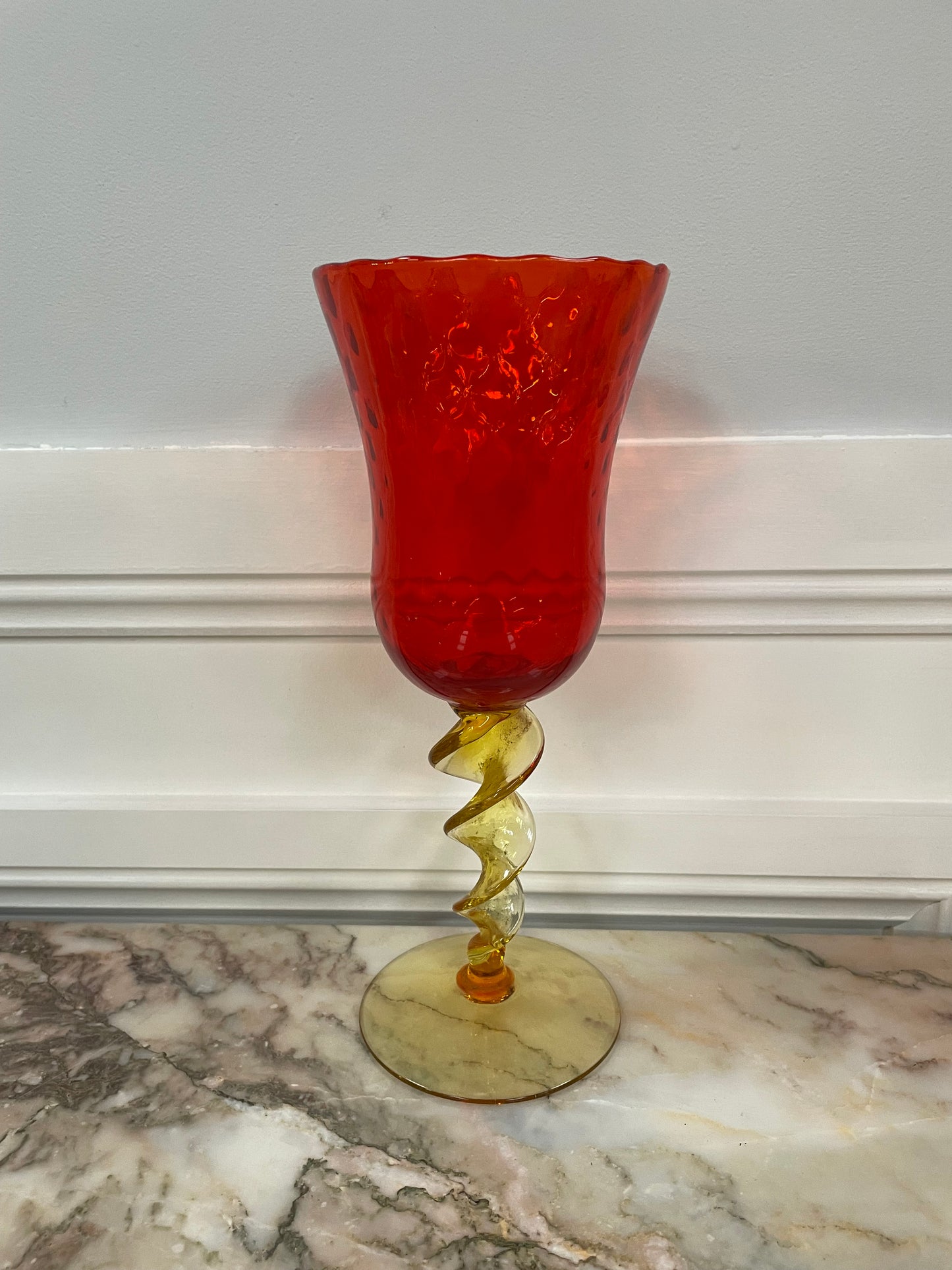 Stunning Vintage Large Colored Glass