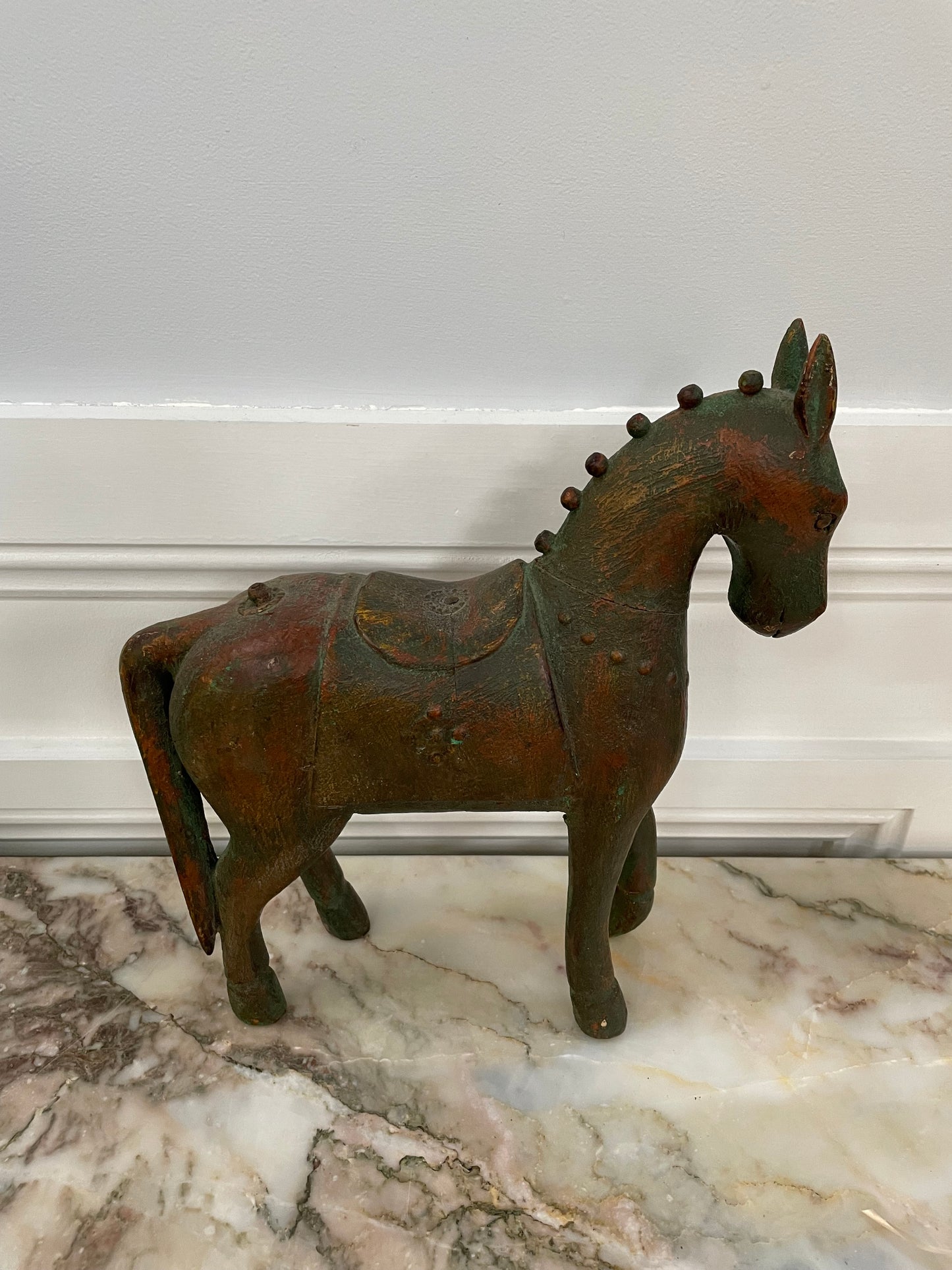 Interesting Wooden Vintage Carved Horse