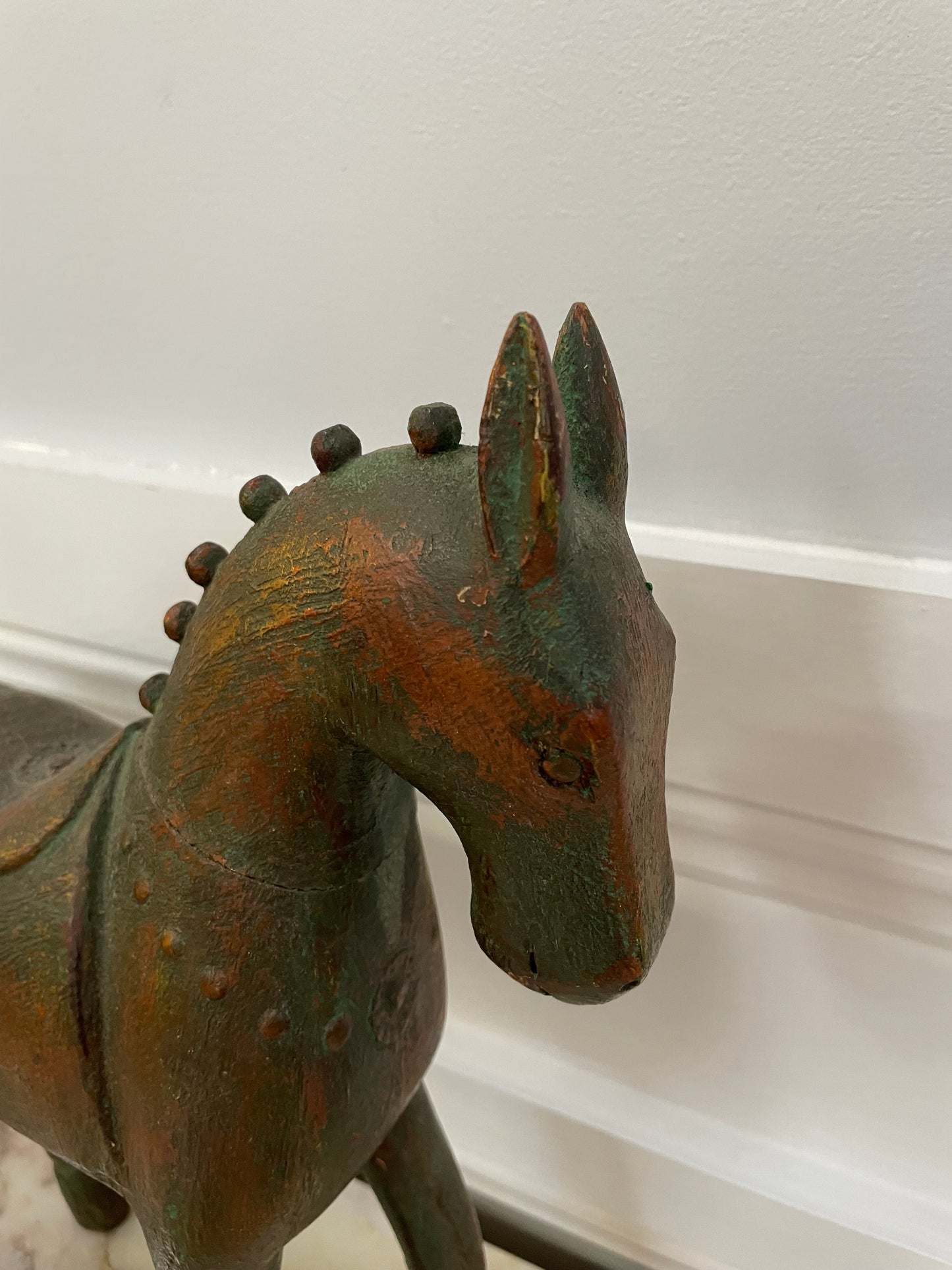 Interesting Wooden Vintage Carved Horse