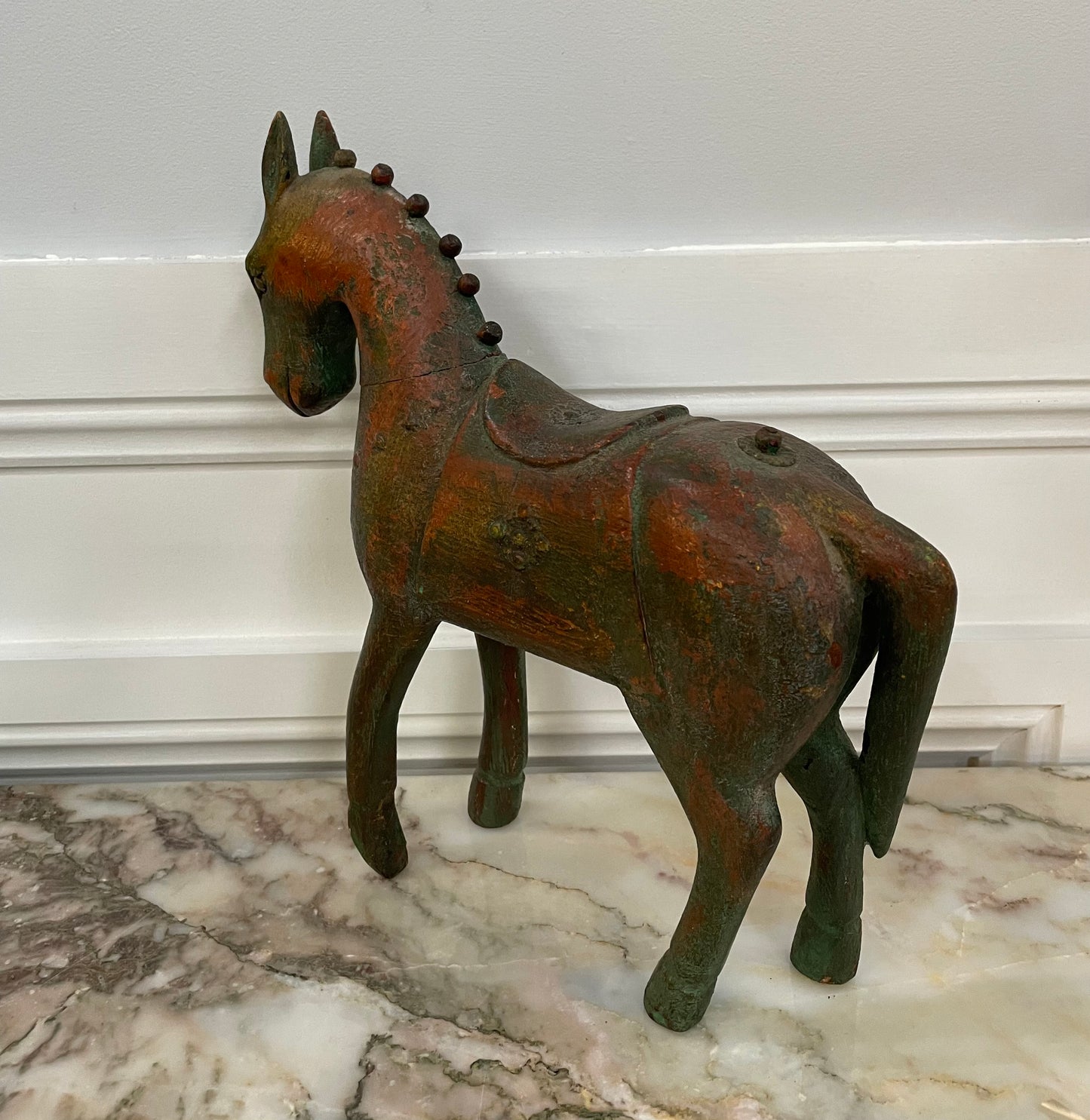 Interesting Wooden Vintage Carved Horse