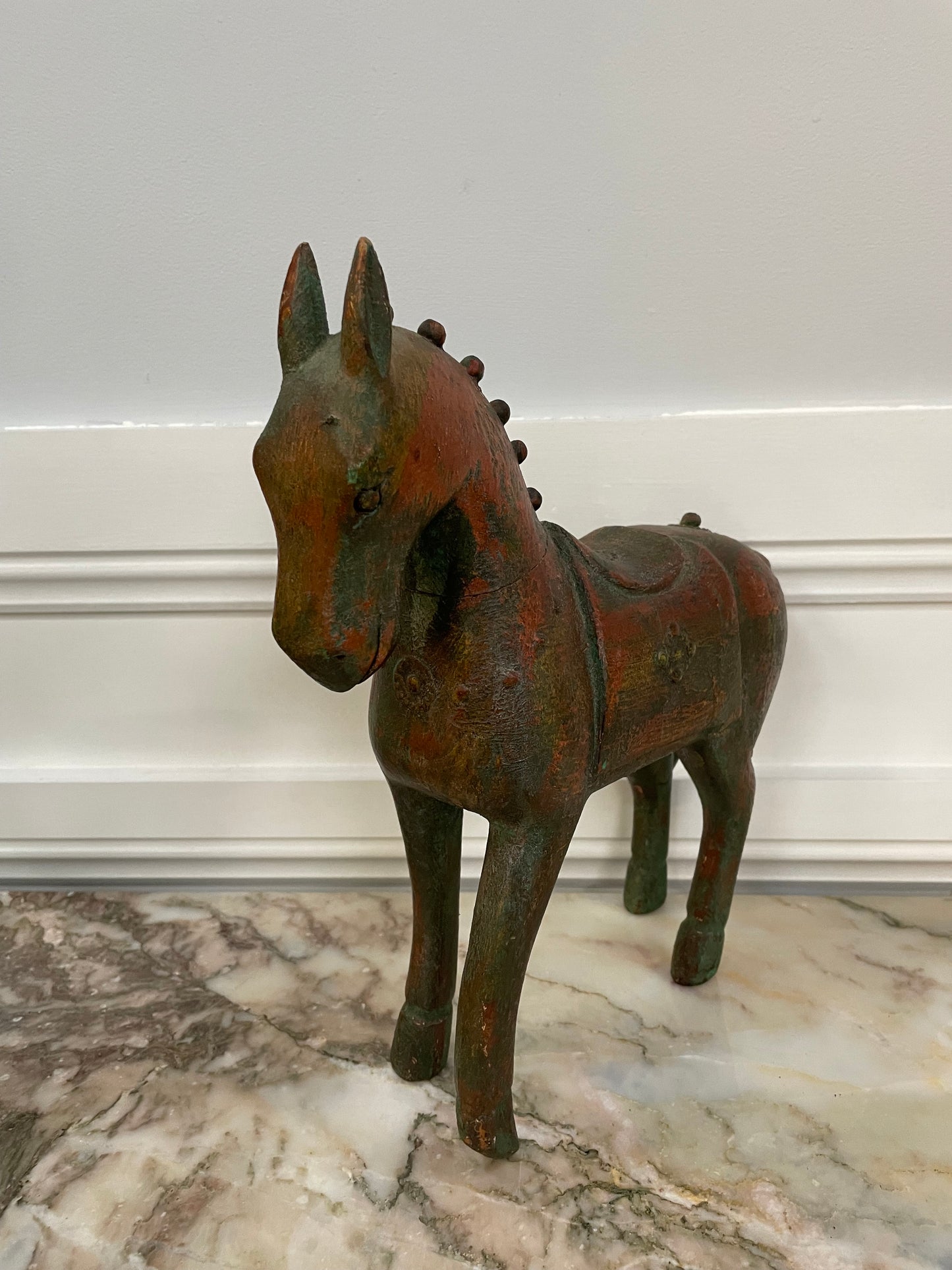 Interesting Wooden Vintage Carved Horse