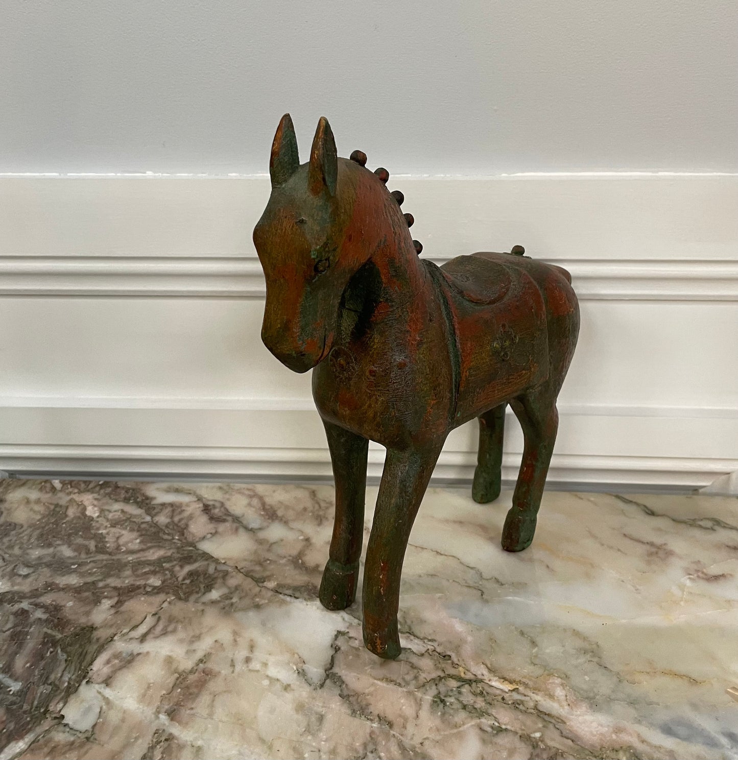 Interesting Wooden Vintage Carved Horse