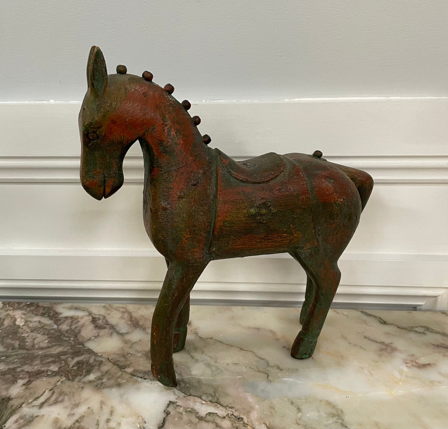 Interesting Wooden Vintage Carved Horse