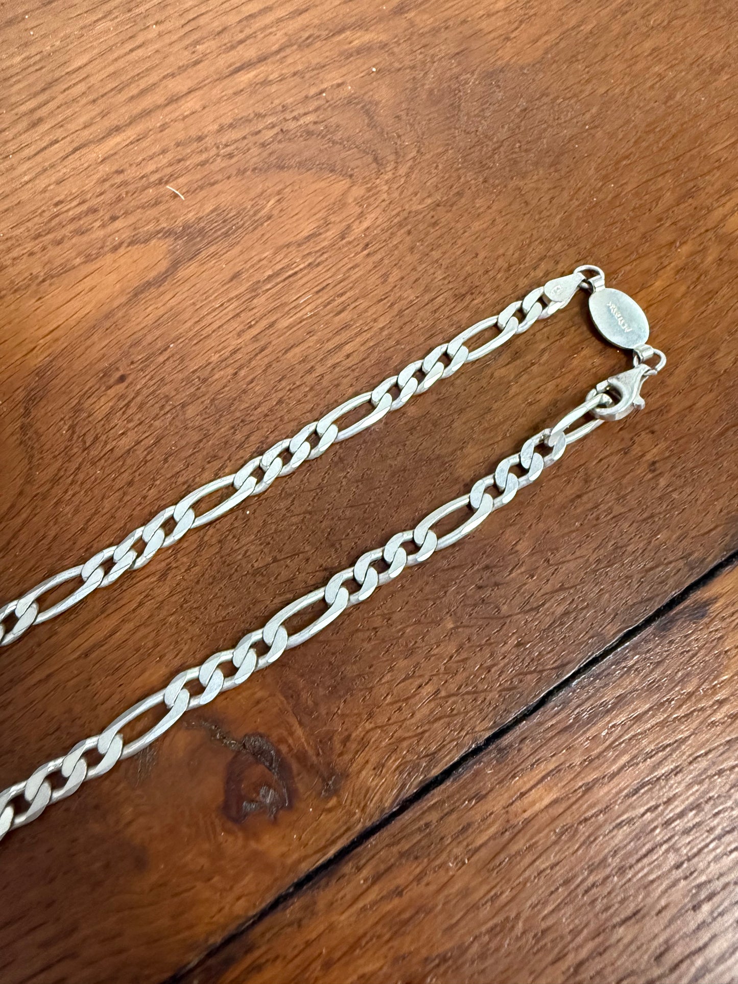 Vintage Arguron Silver 925e Figaro Necklace