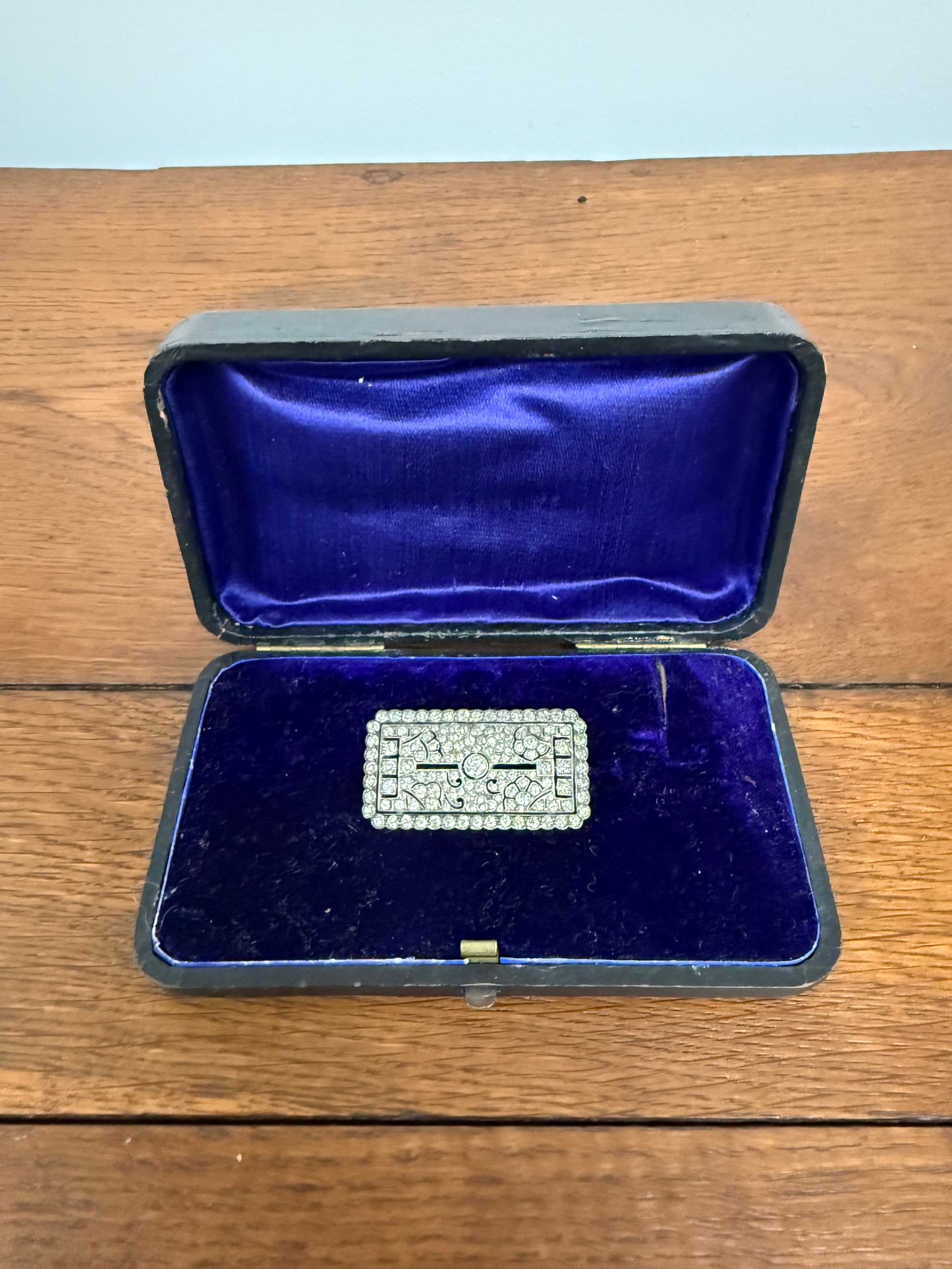 Stunning Art Deco Silver & Paste Gatsby Style Brooch