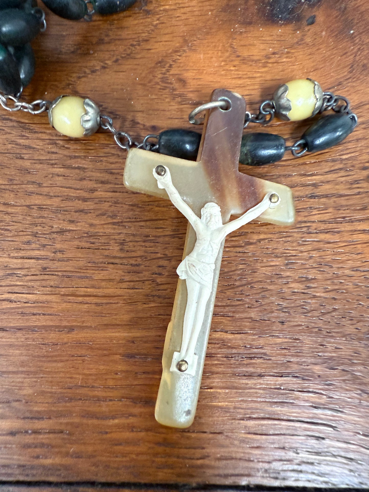 Vintage Hand Carved & Made Rosary Beads