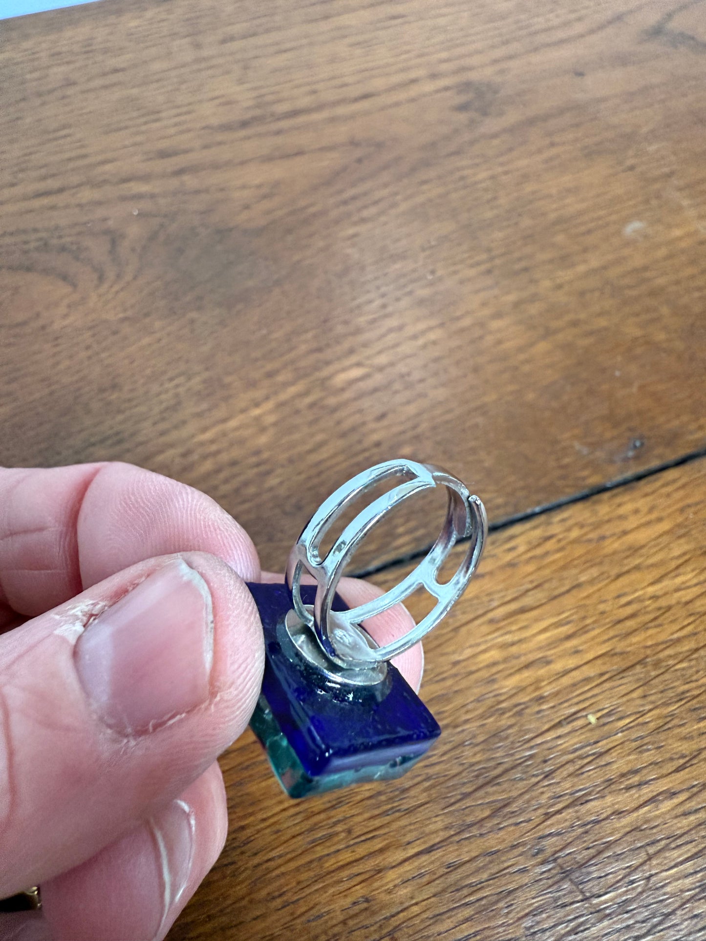 Vintage Murano Glass Adjustable Ring