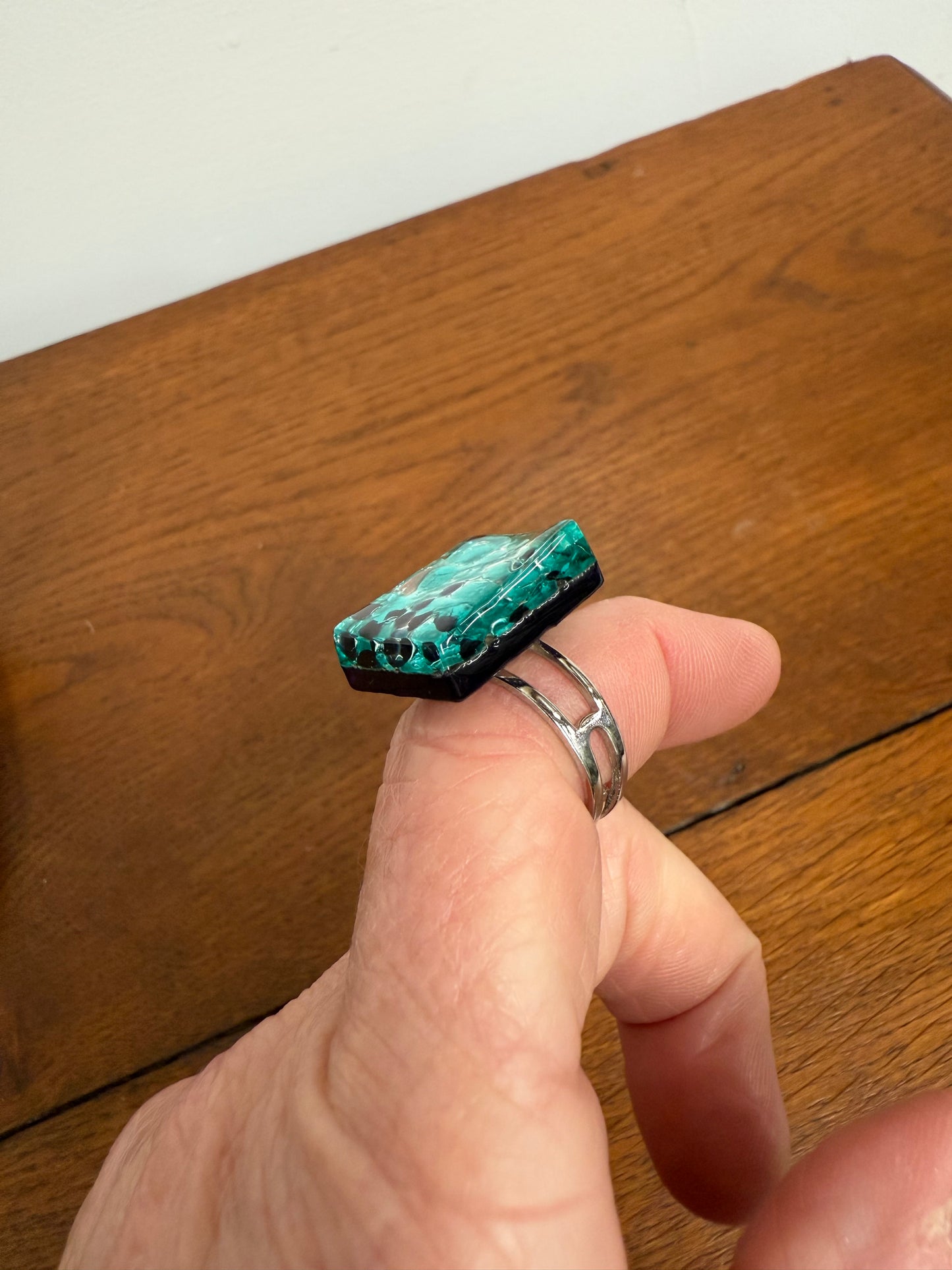 Vintage Murano Glass Adjustable Ring