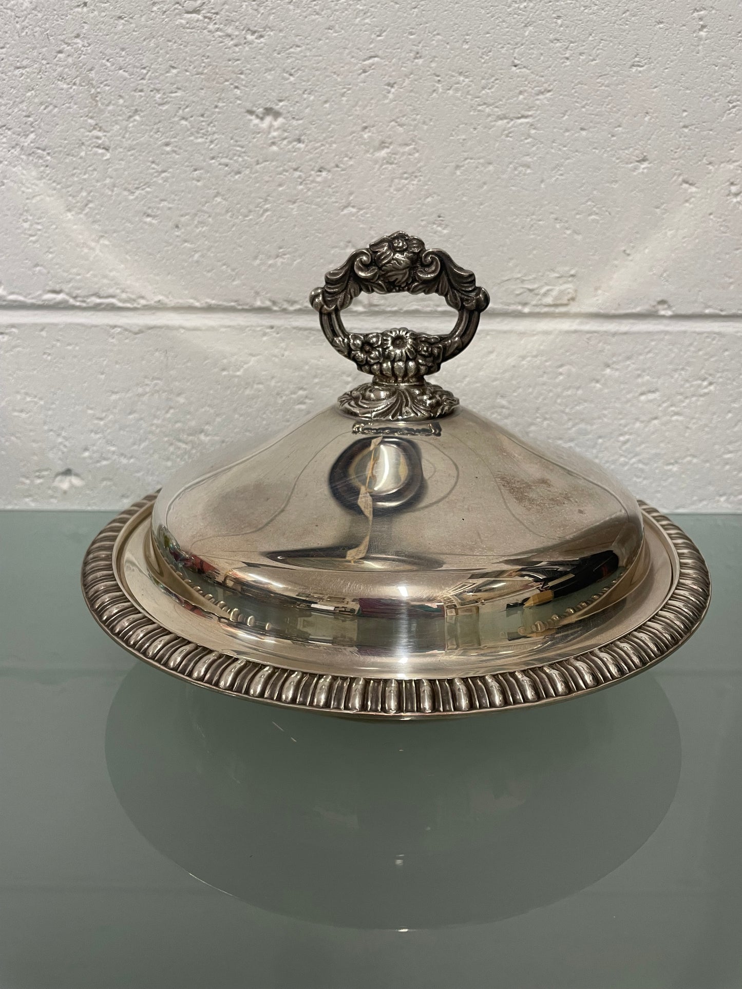 Vintage Heavy Sheffield Plate Silver Tureen