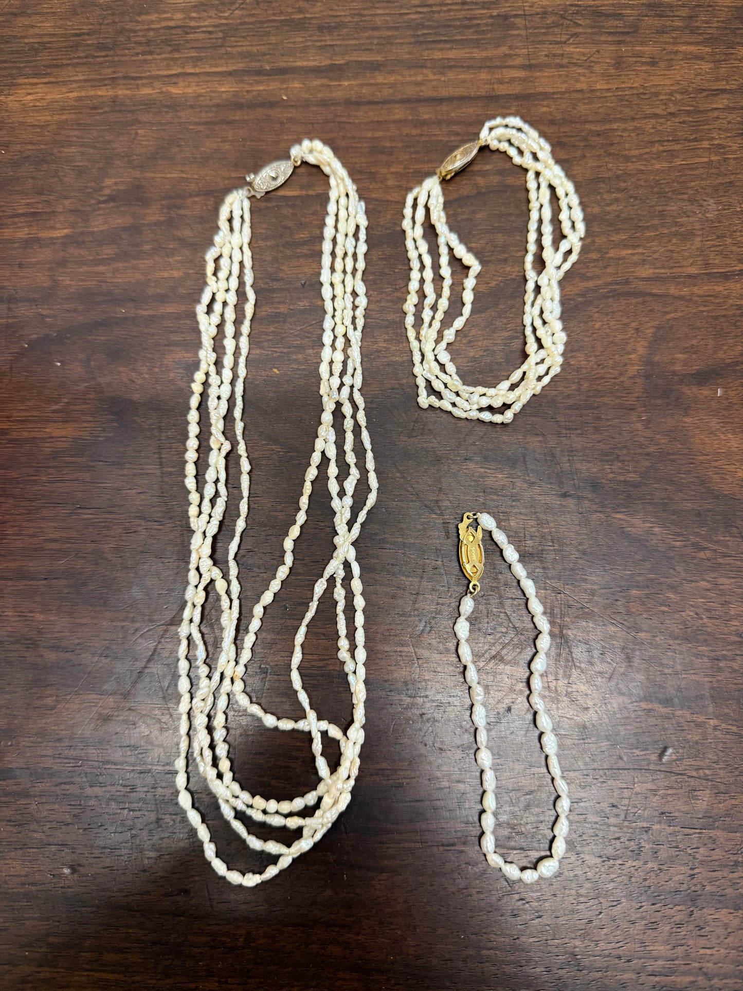 Vintage Set Of Rice Pearls In Original Box