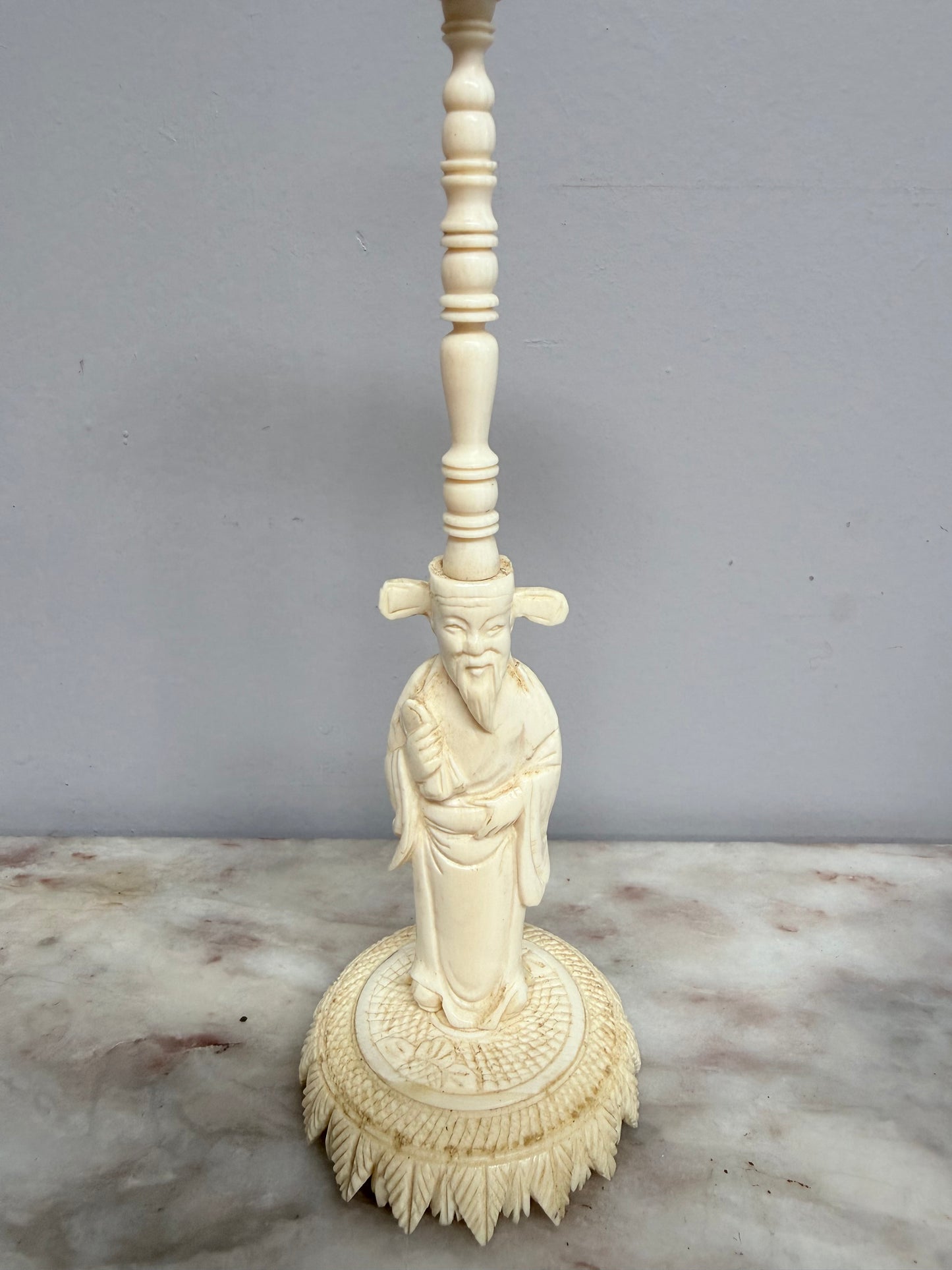 Antique Chinese Ivory Puzzle Ball On Stand