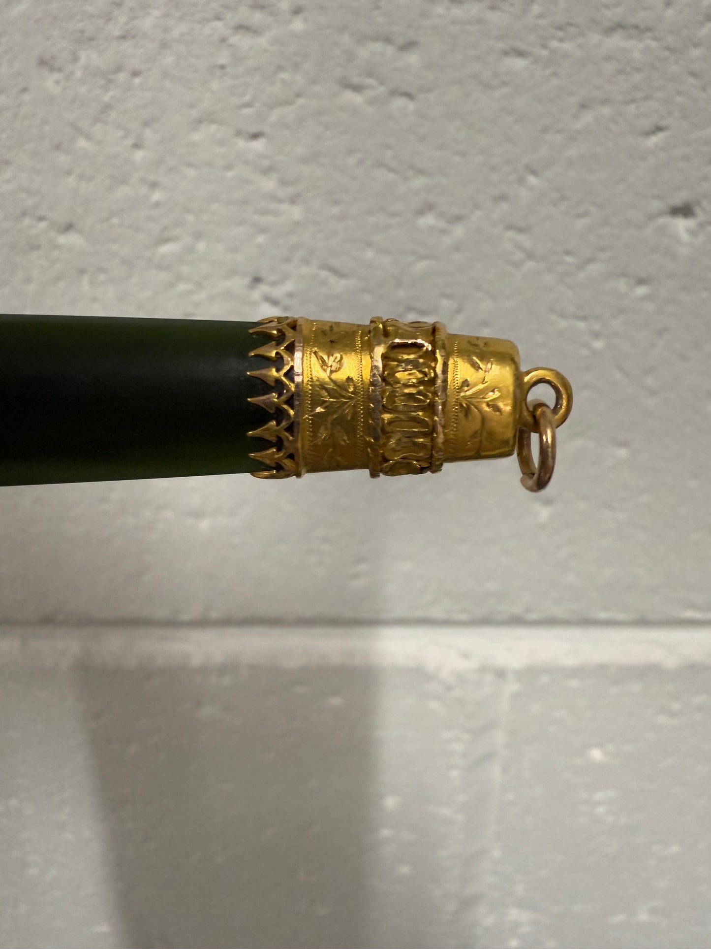 Victorian 9 Carat Gold & Black Agate Banner Pendant