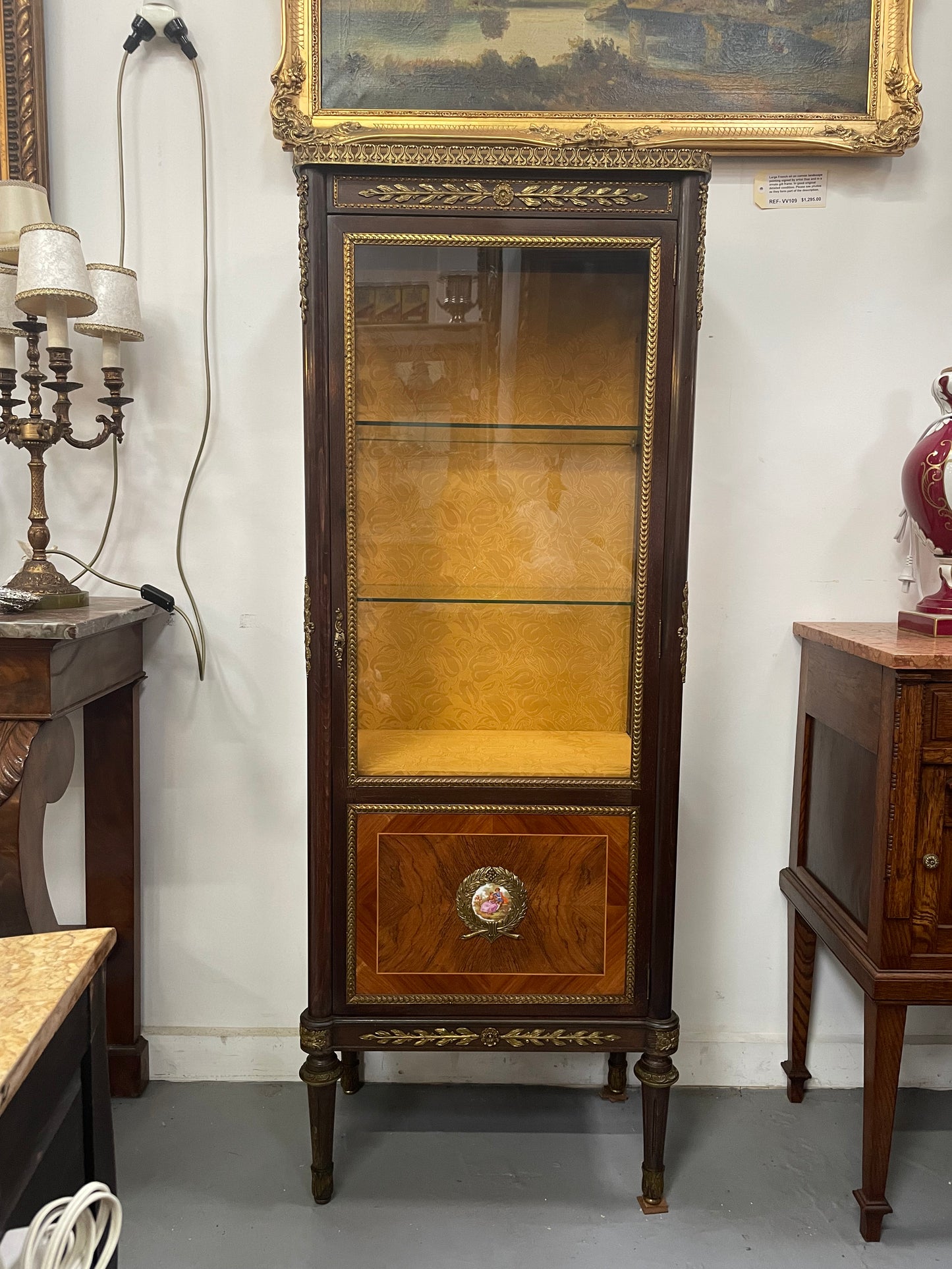 Beautiful Petite Louis XVI Style Mahogany Vitrine