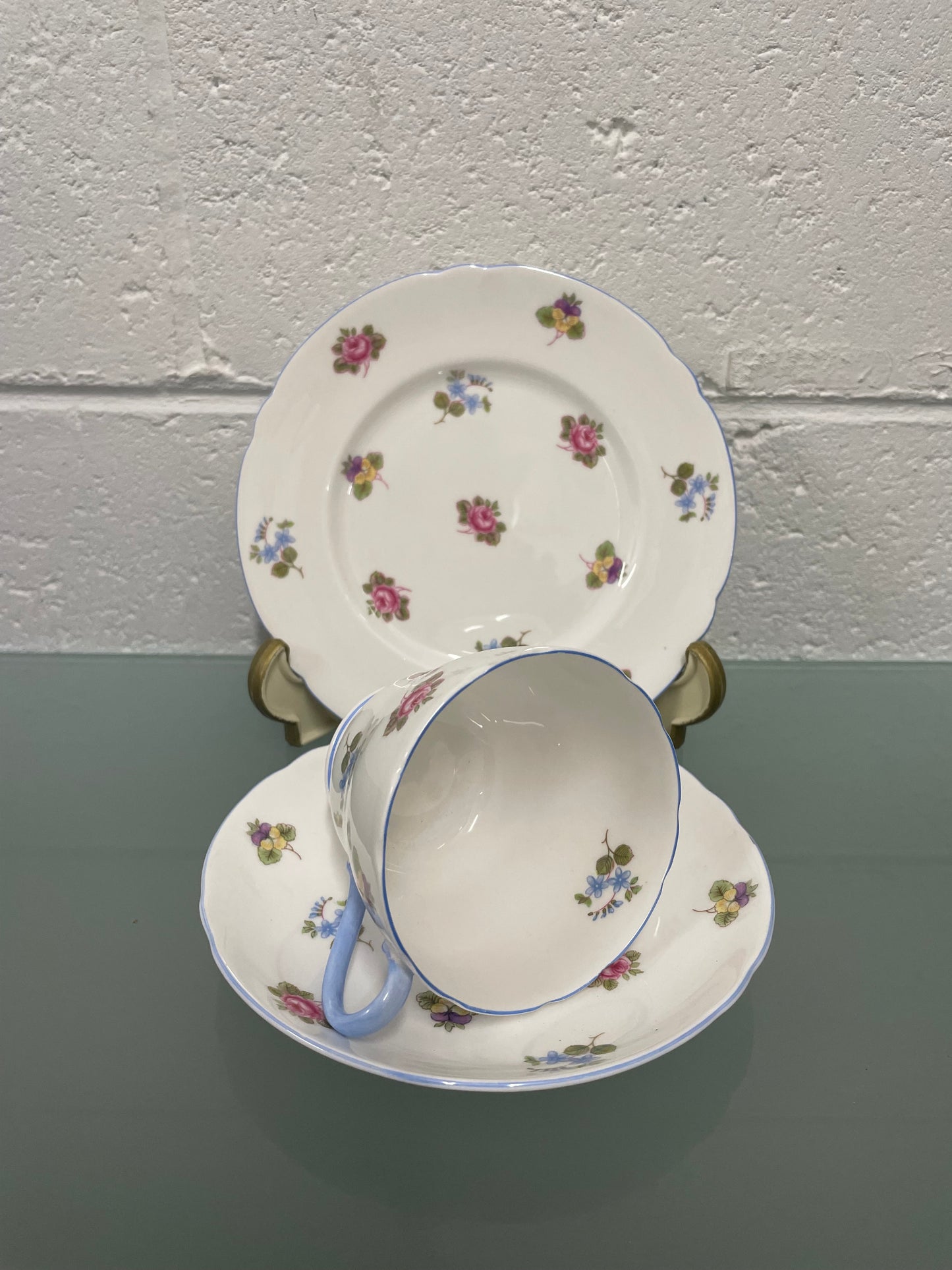 Shelley China Trio Made in England "Rose Pansy Forget-Me-Not" 13424