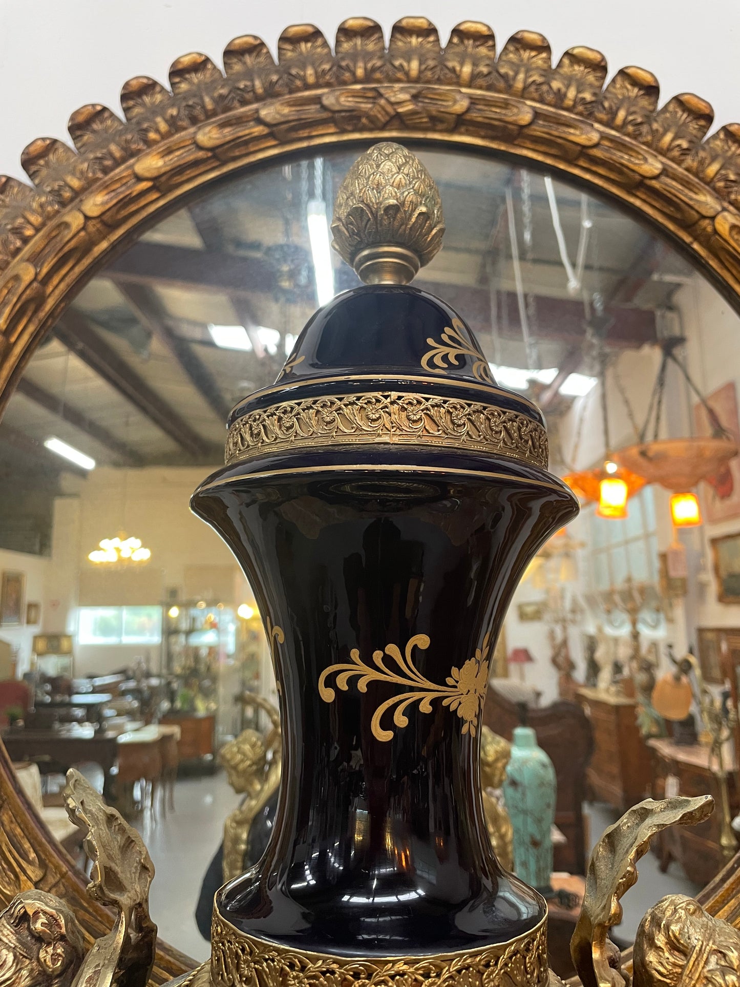 Stunning and highly decorative French sevres style vase with a beautiful hand painted panel. It has gilt brass mounts and is signed. Please see photos as they help form part of the description.