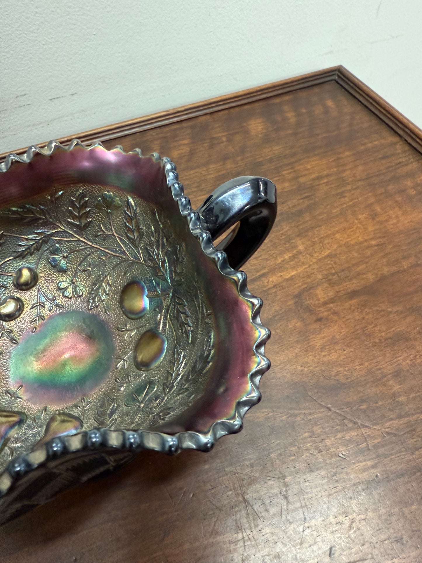 Vintage Carnival Glass Northwood Fruits & Berries Bowl