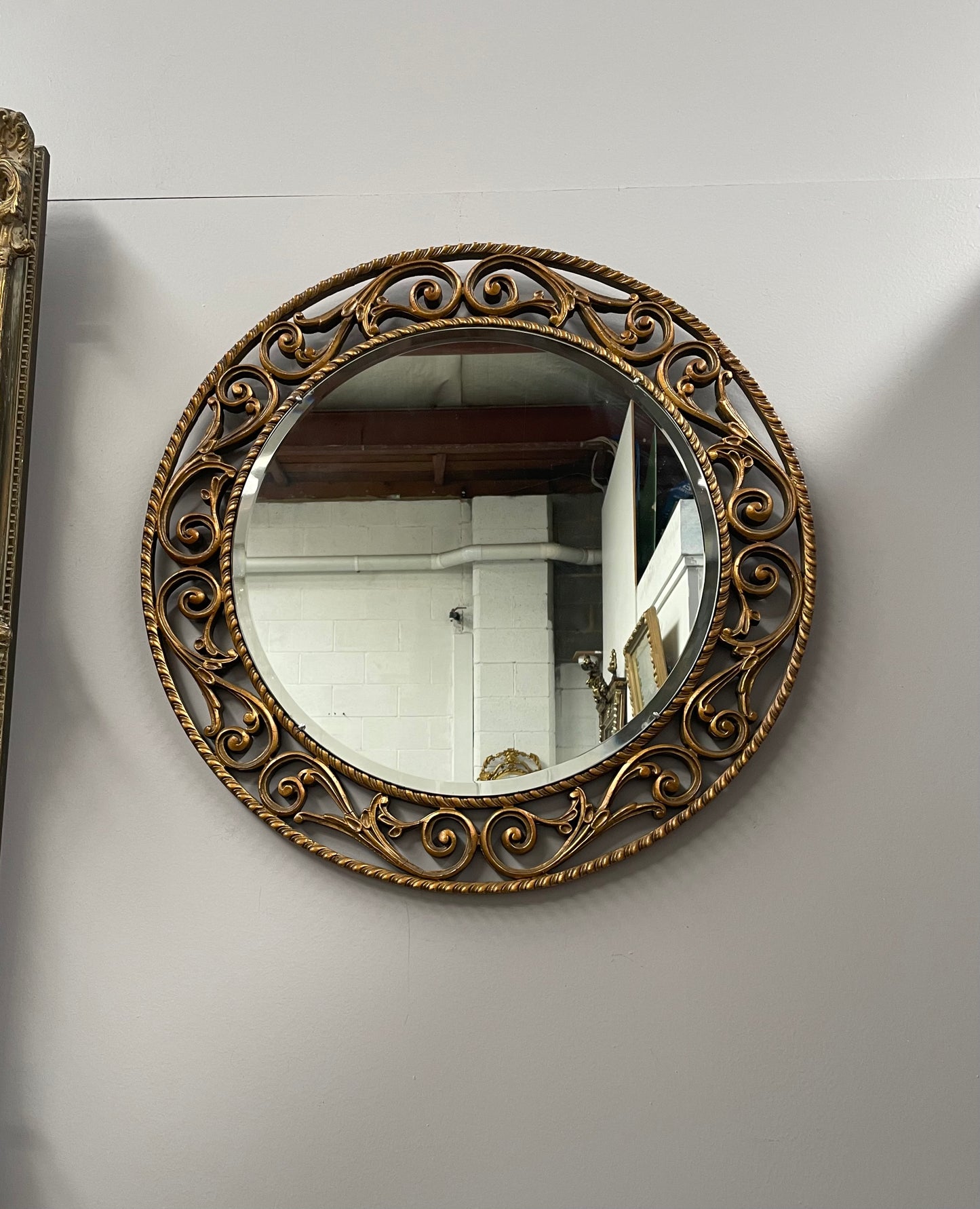 Sourced From France an Elegant Bevelled Edge Round Mirror