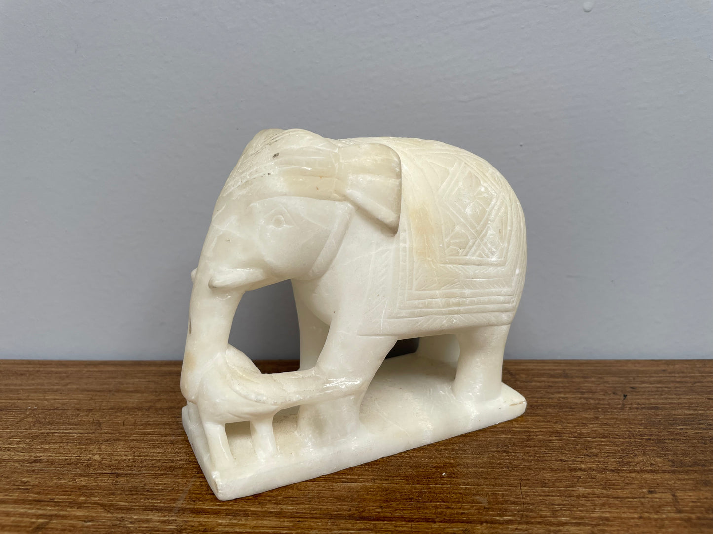 Lovely Vintage Alabaster Elephant