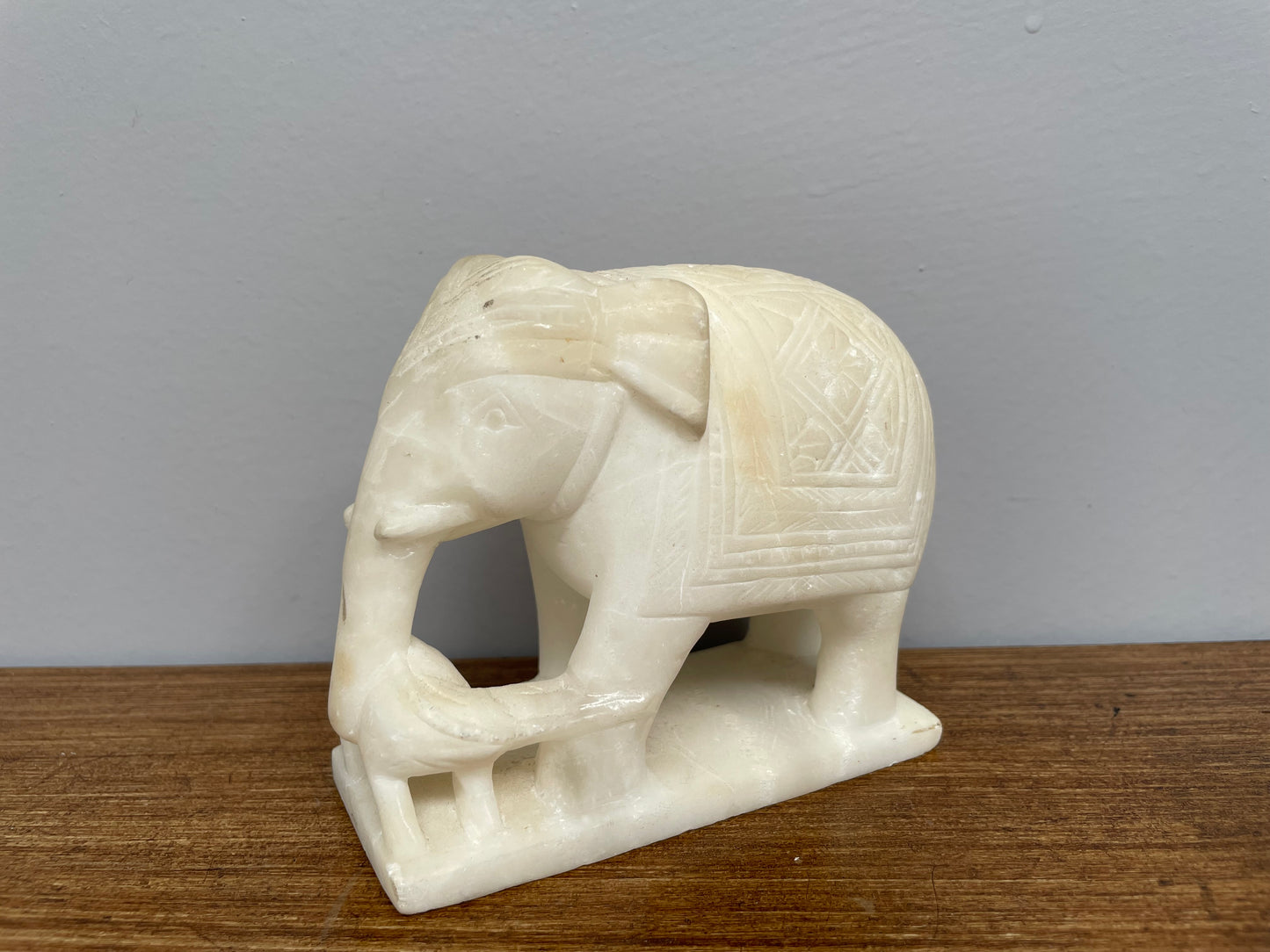 Lovely Vintage Alabaster Elephant
