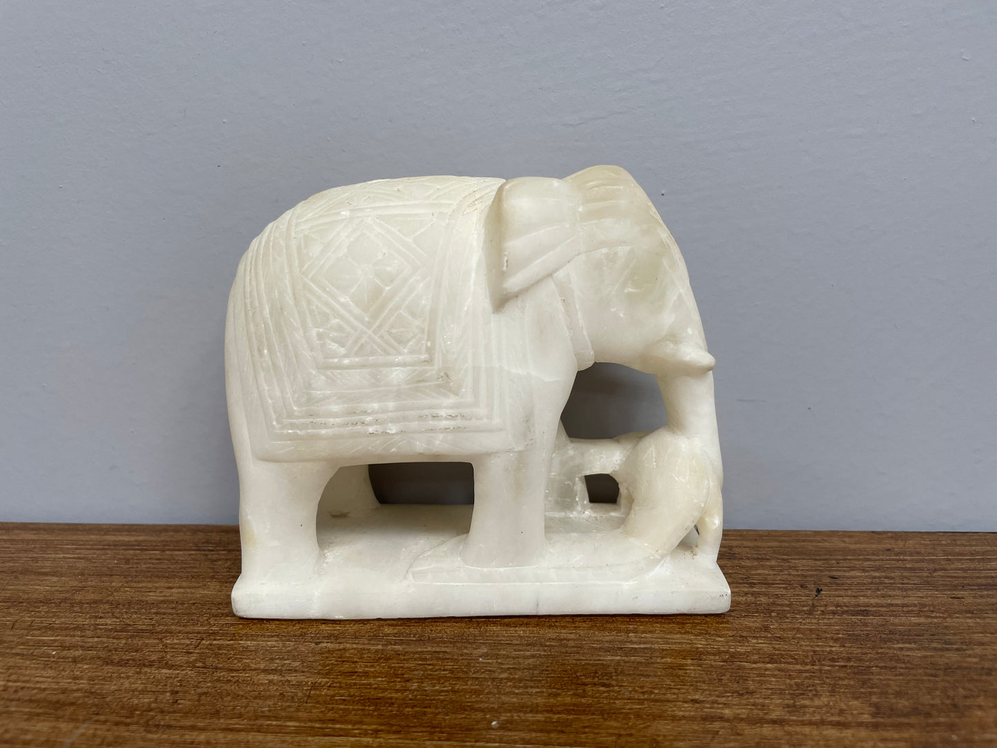 Lovely Vintage Alabaster Elephant