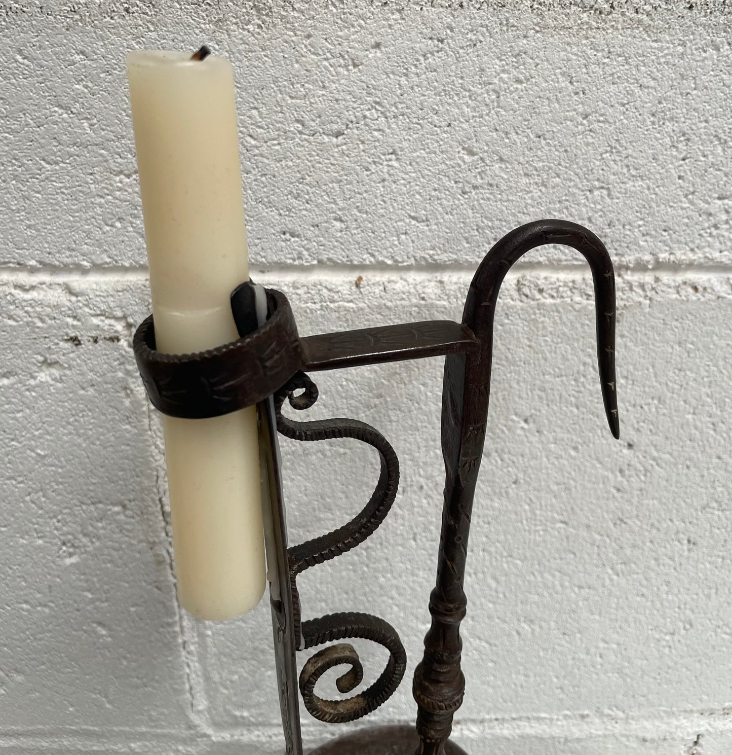 19th Century Wrought Iron Candle Holder by Valerian Gillar Wien