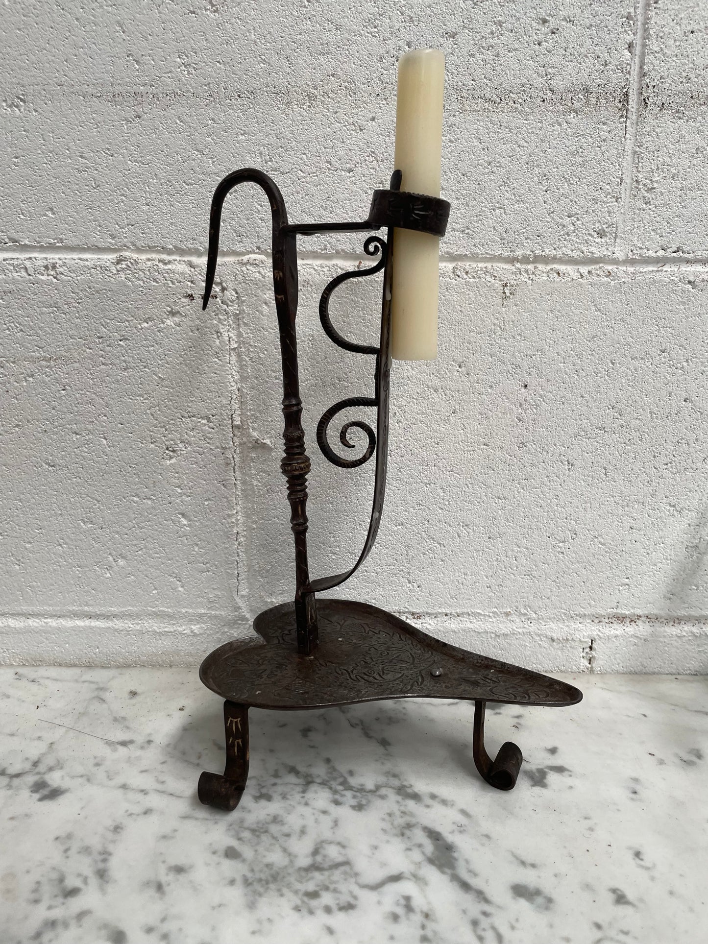19th Century Wrought Iron Candle Holder by Valerian Gillar Wien