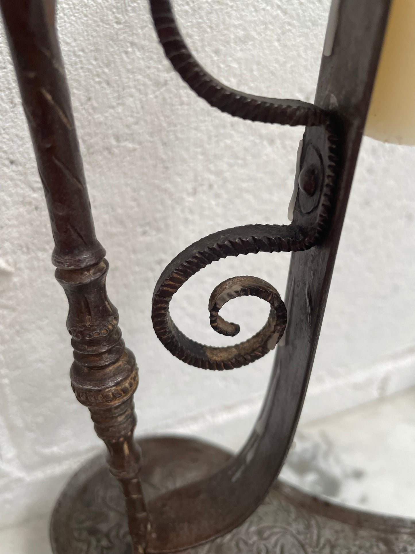19th Century Wrought Iron Candle Holder by Valerian Gillar Wien