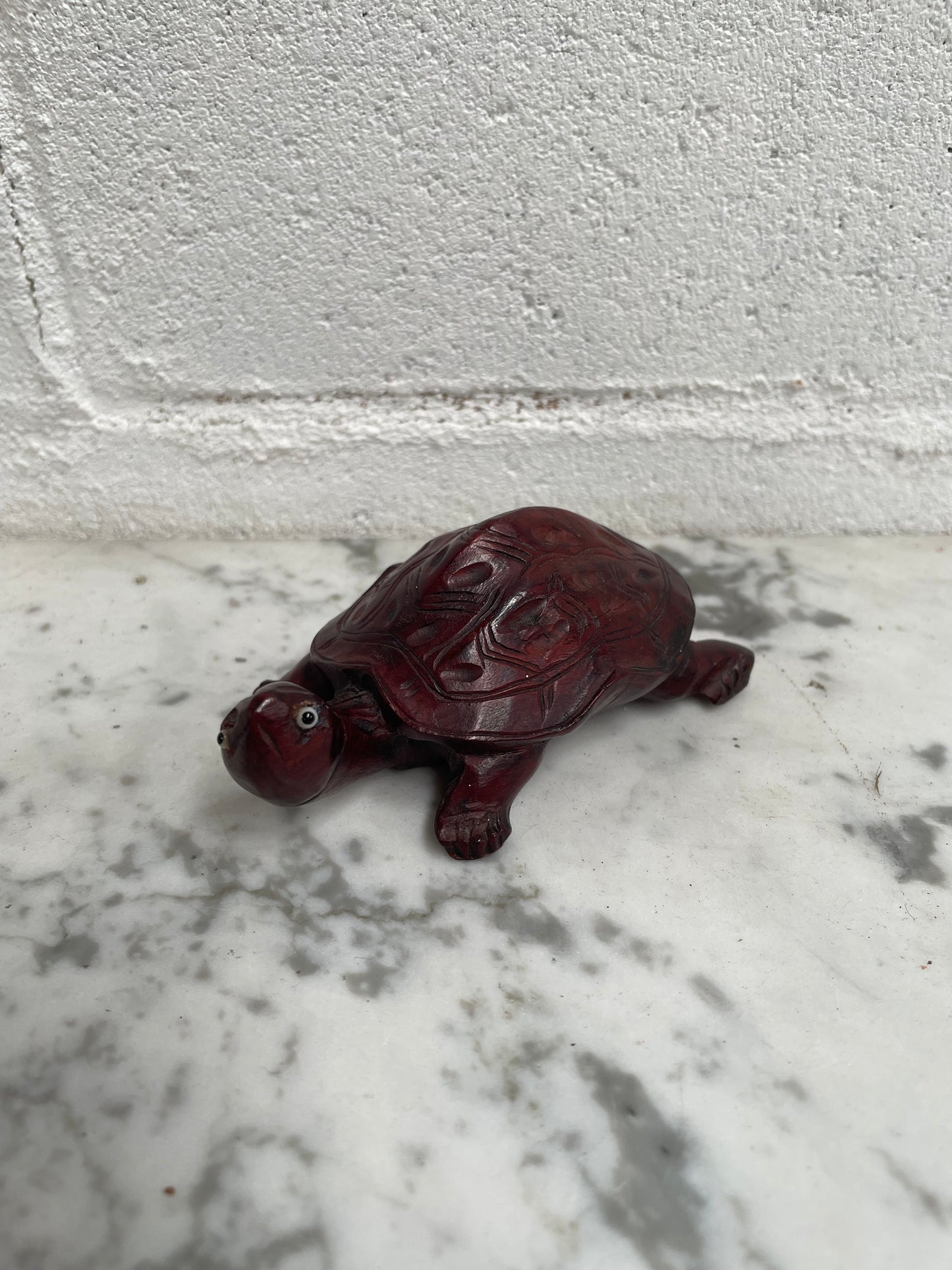 Vintage Hand Carved Rosewood Tortoise