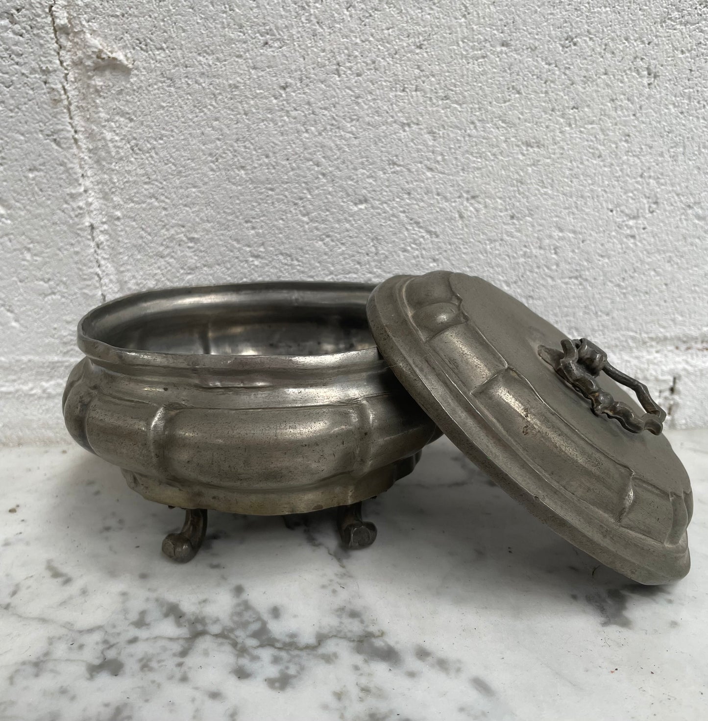 Antique Miniature Pewter Tureen