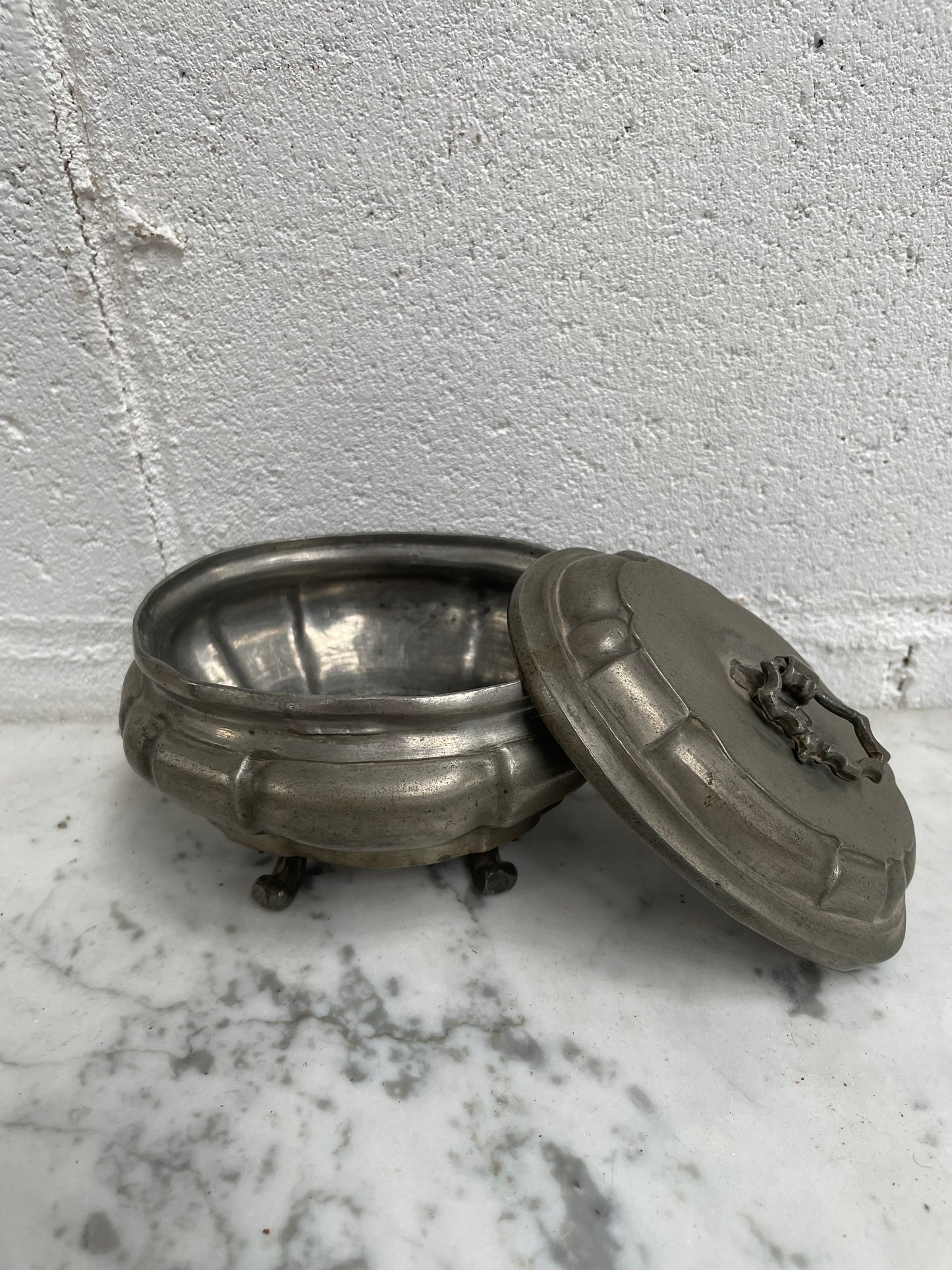 Antique Miniature Pewter Tureen