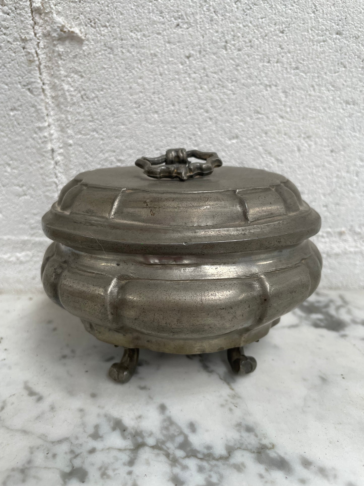Antique Miniature Pewter Tureen