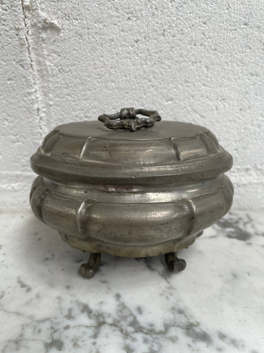 Antique Miniature Pewter Tureen