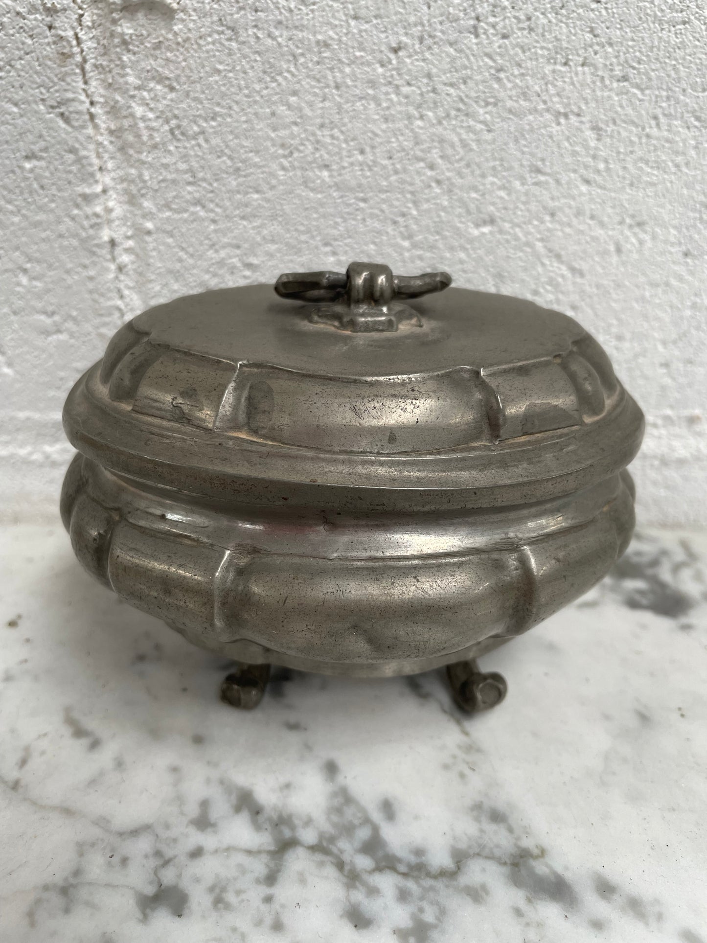 Antique Miniature Pewter Tureen