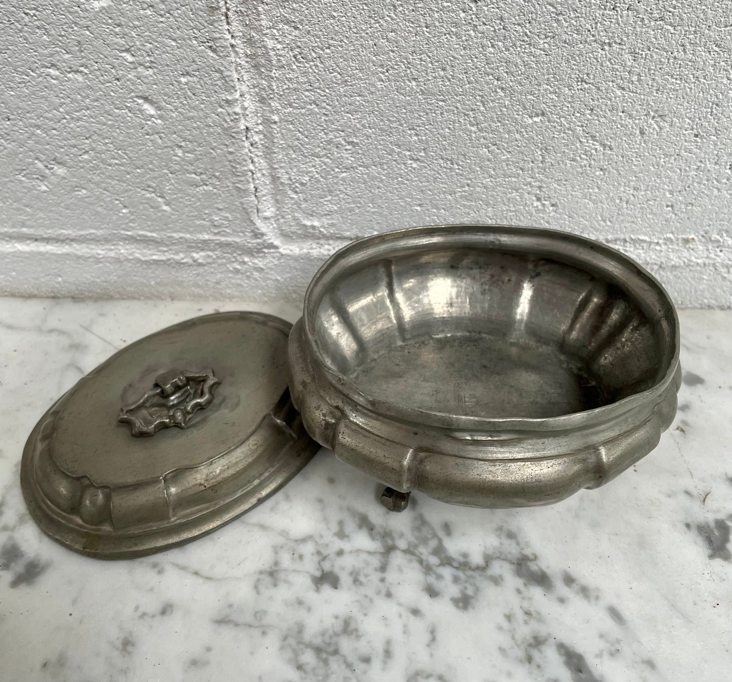 Antique Miniature Pewter Tureen