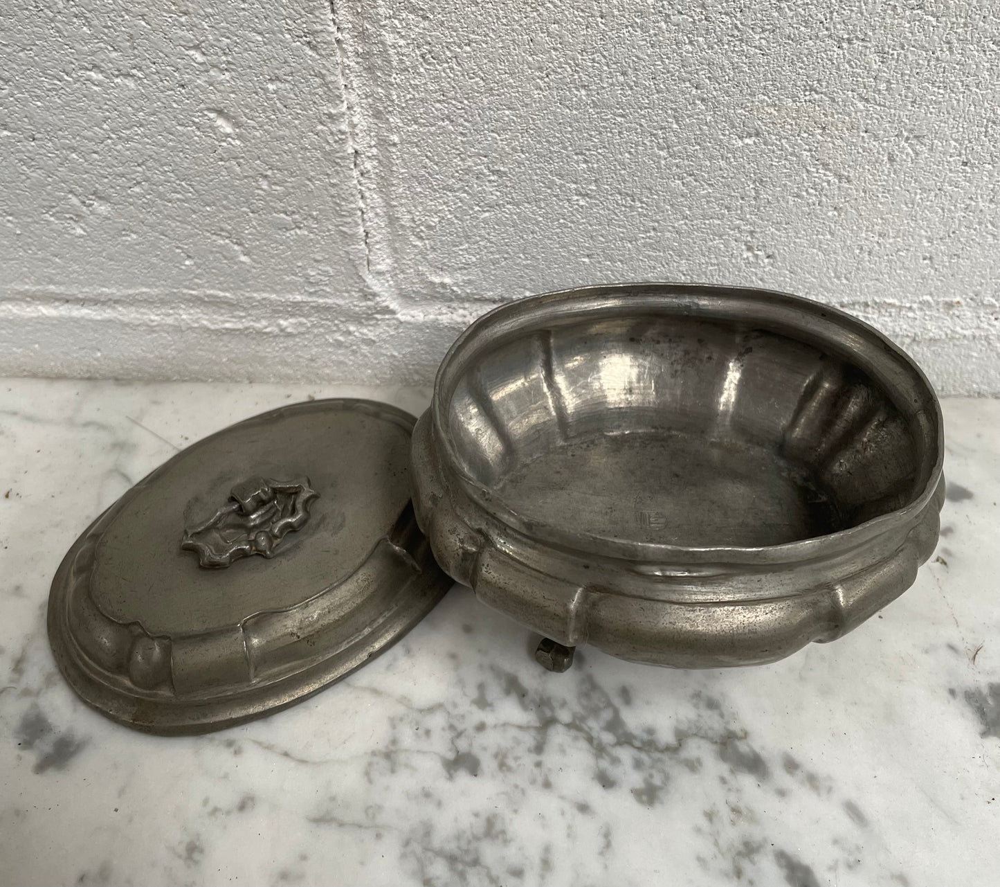 Antique Miniature Pewter Tureen