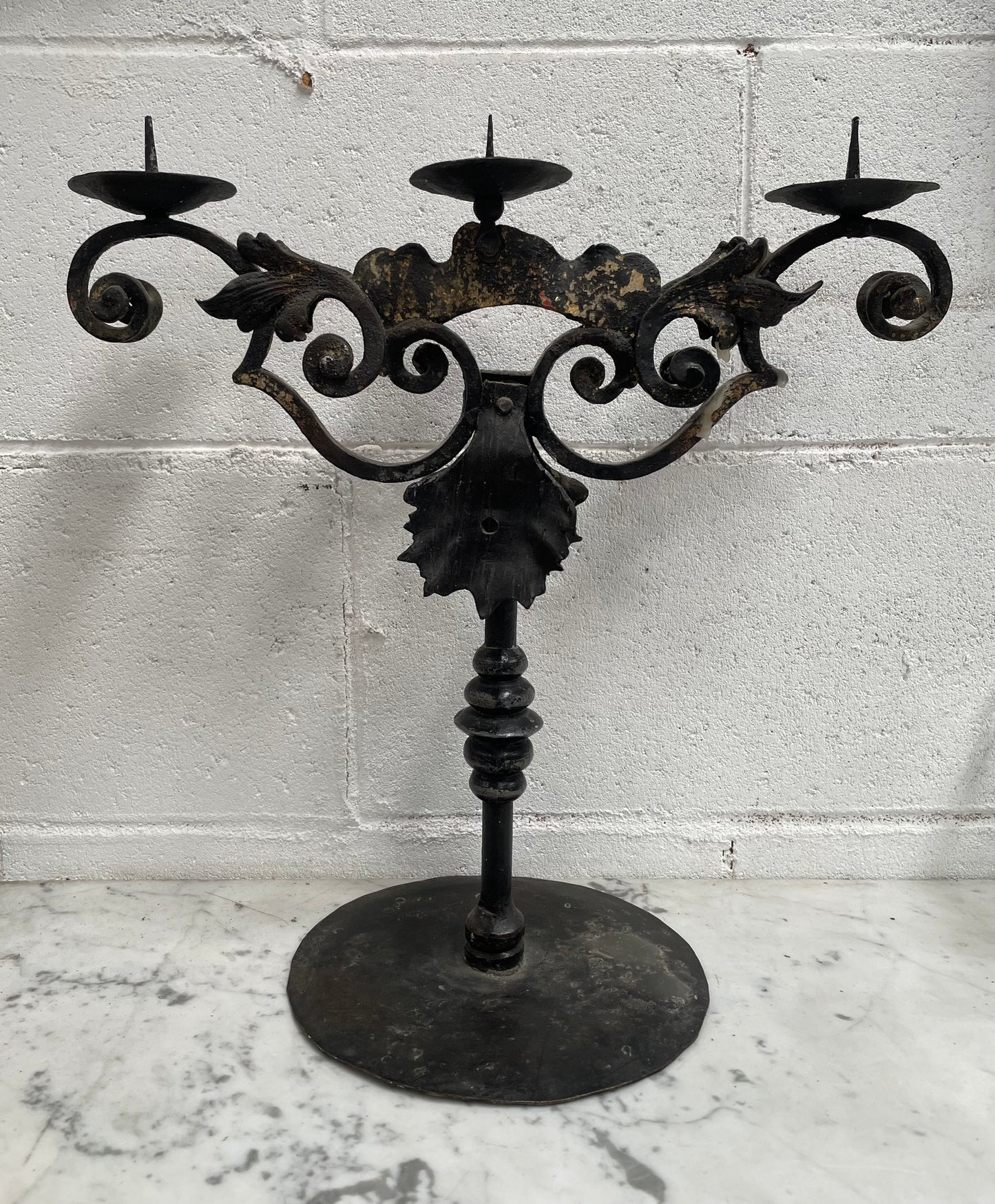 Rustic Wrought Iron Candle Holder