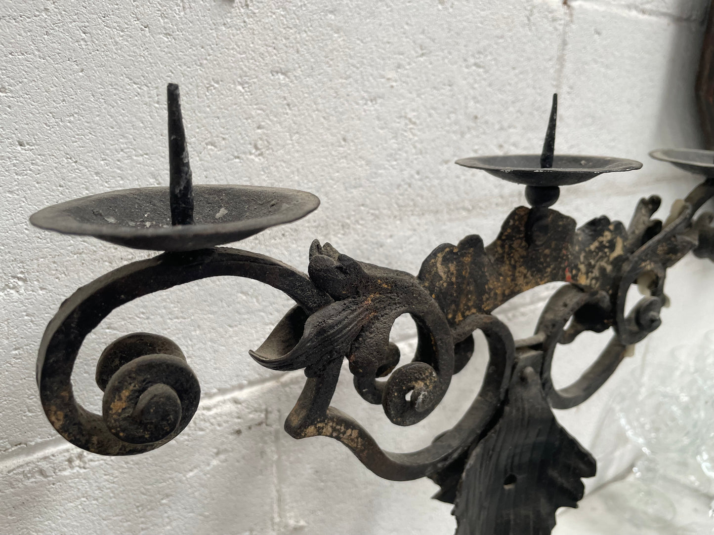 Rustic Wrought Iron Candle Holder