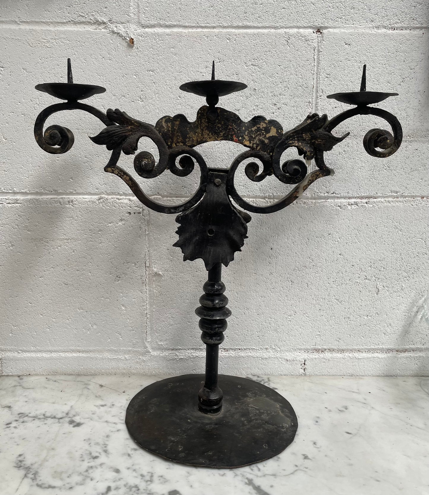 Rustic Wrought Iron Candle Holder