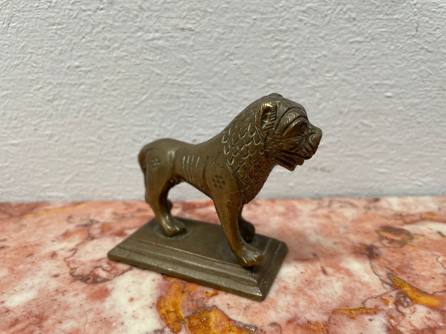 Vintage Cast Brass Lion Figure