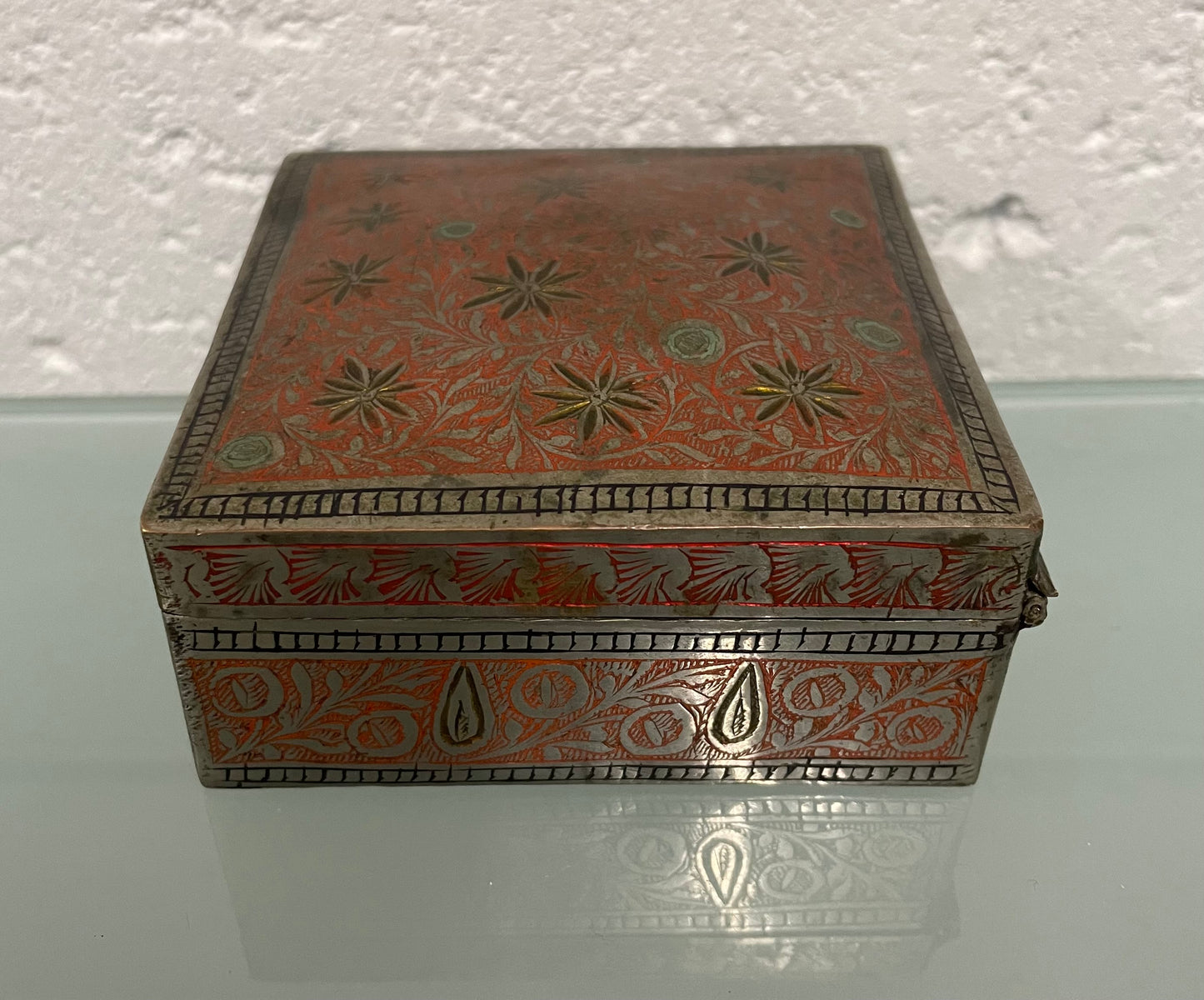 Vintage Silver Plated & Engraved Trinket Box