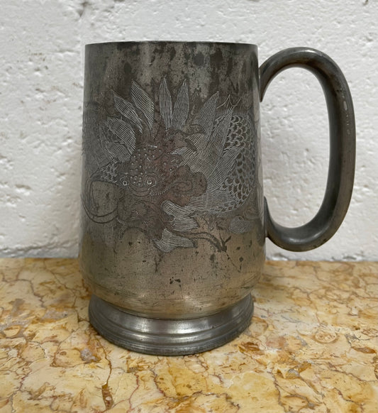 Art Deco Chinese "Kut Hing Swatow" Pewter Mug
