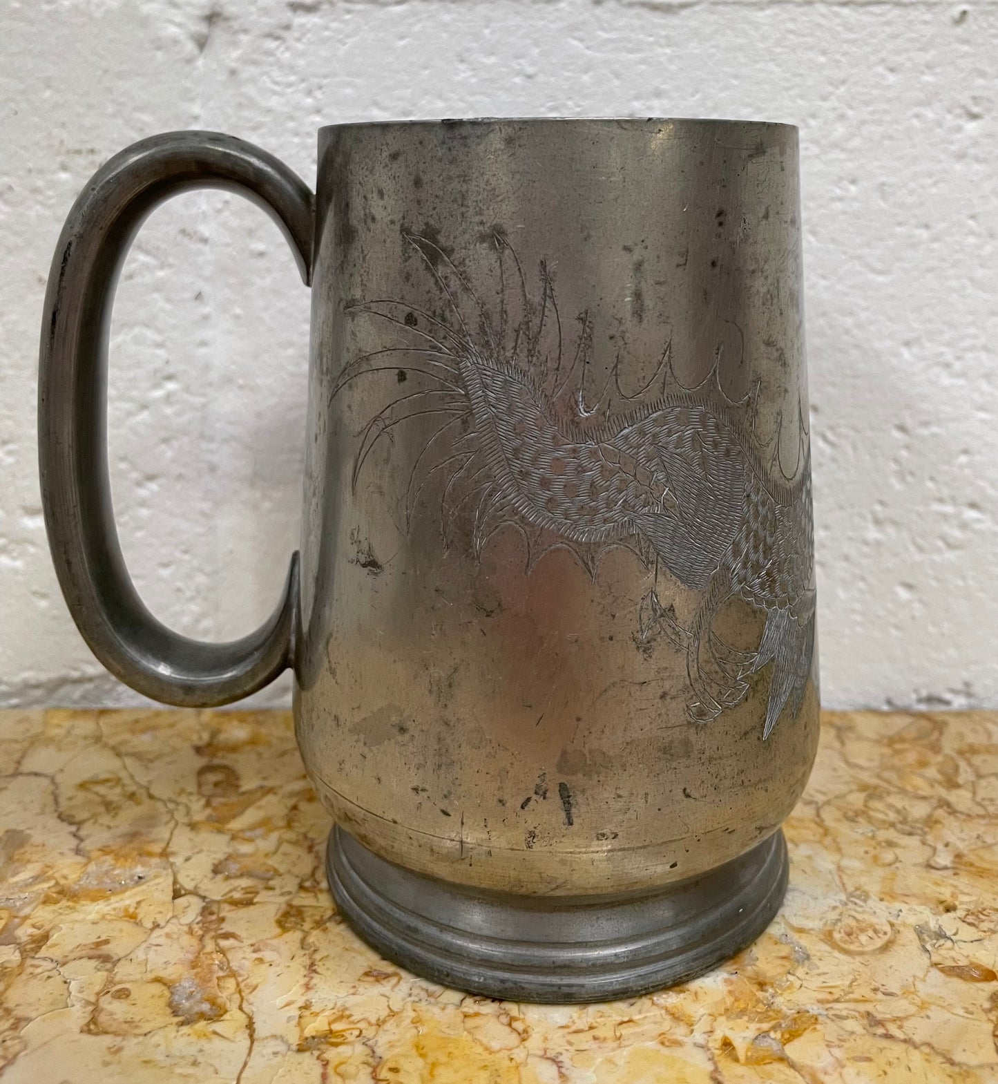 Art Deco Chinese "Kut Hing Swatow" Pewter Mug