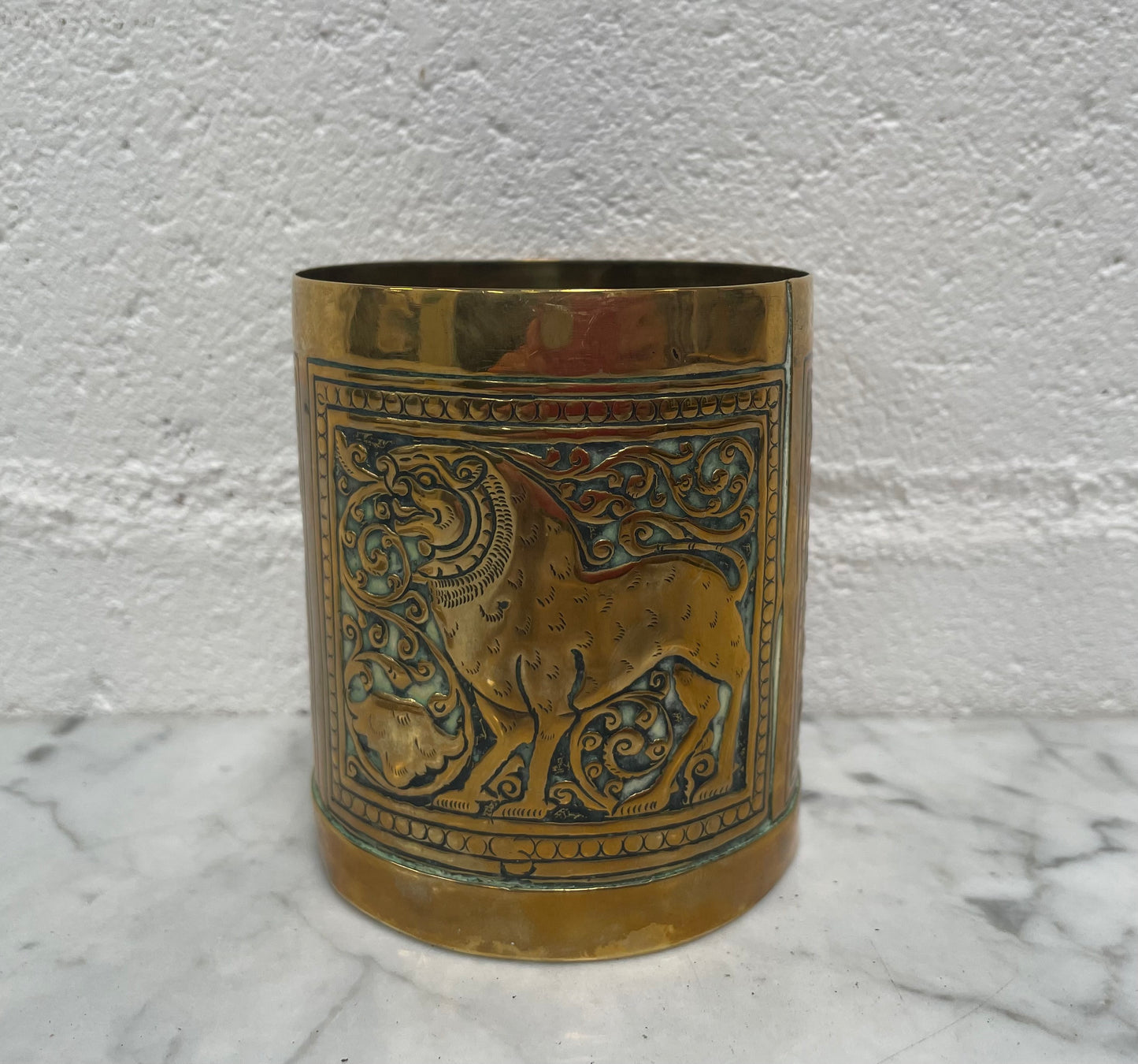 Vintage Lidded Indian Brass Container