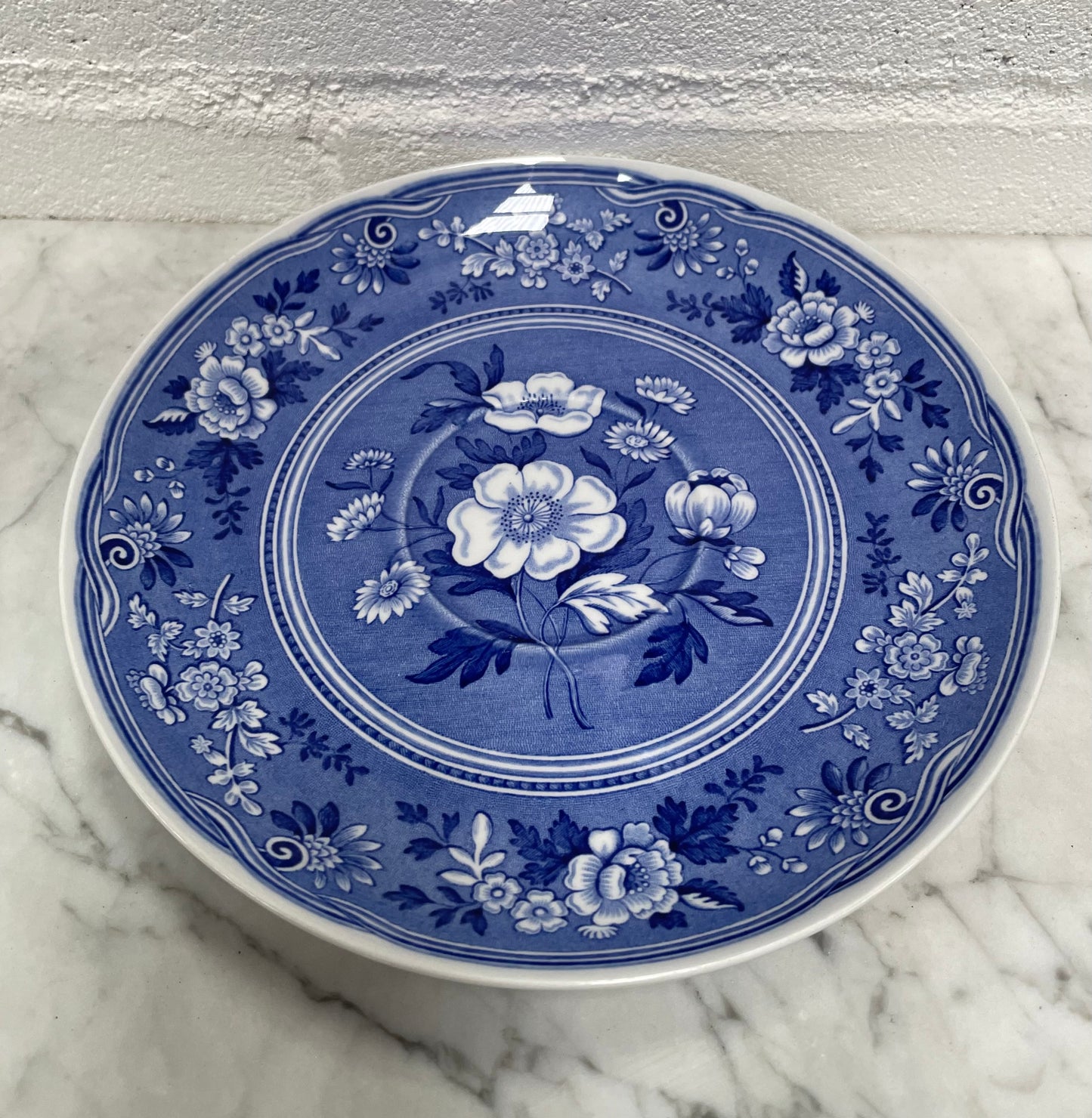 Spode Large Blue & White Cup and Saucer