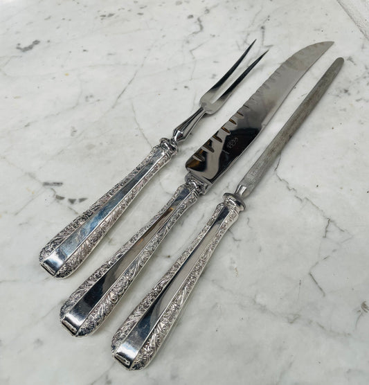 Vintage Boxed Rodd Silver Plate Carving Set