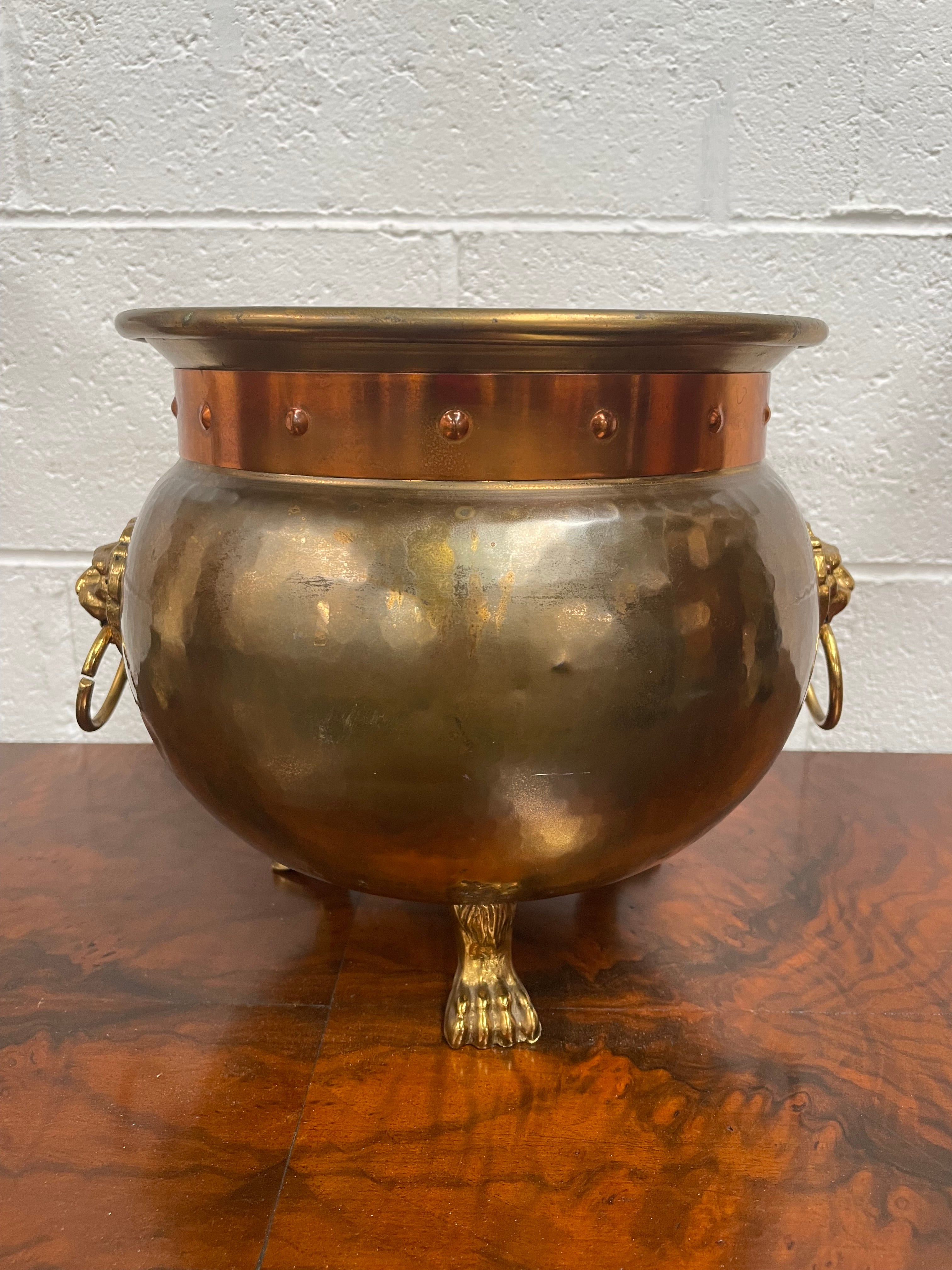 Antique brass good pot