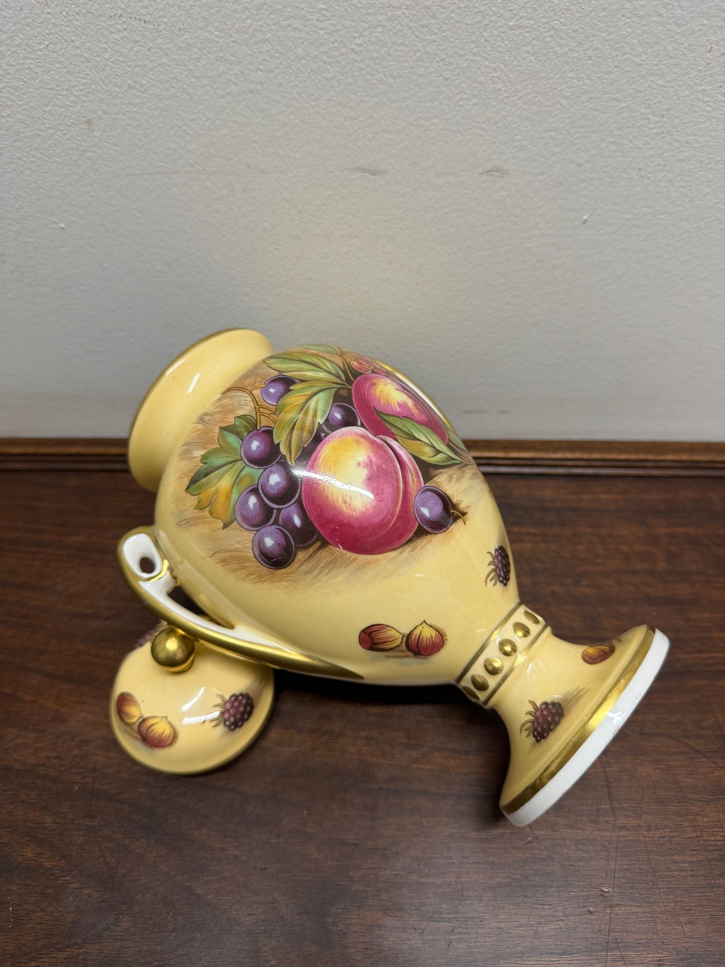 Aynsley Double Handled Lidded Orchard Gold Urn